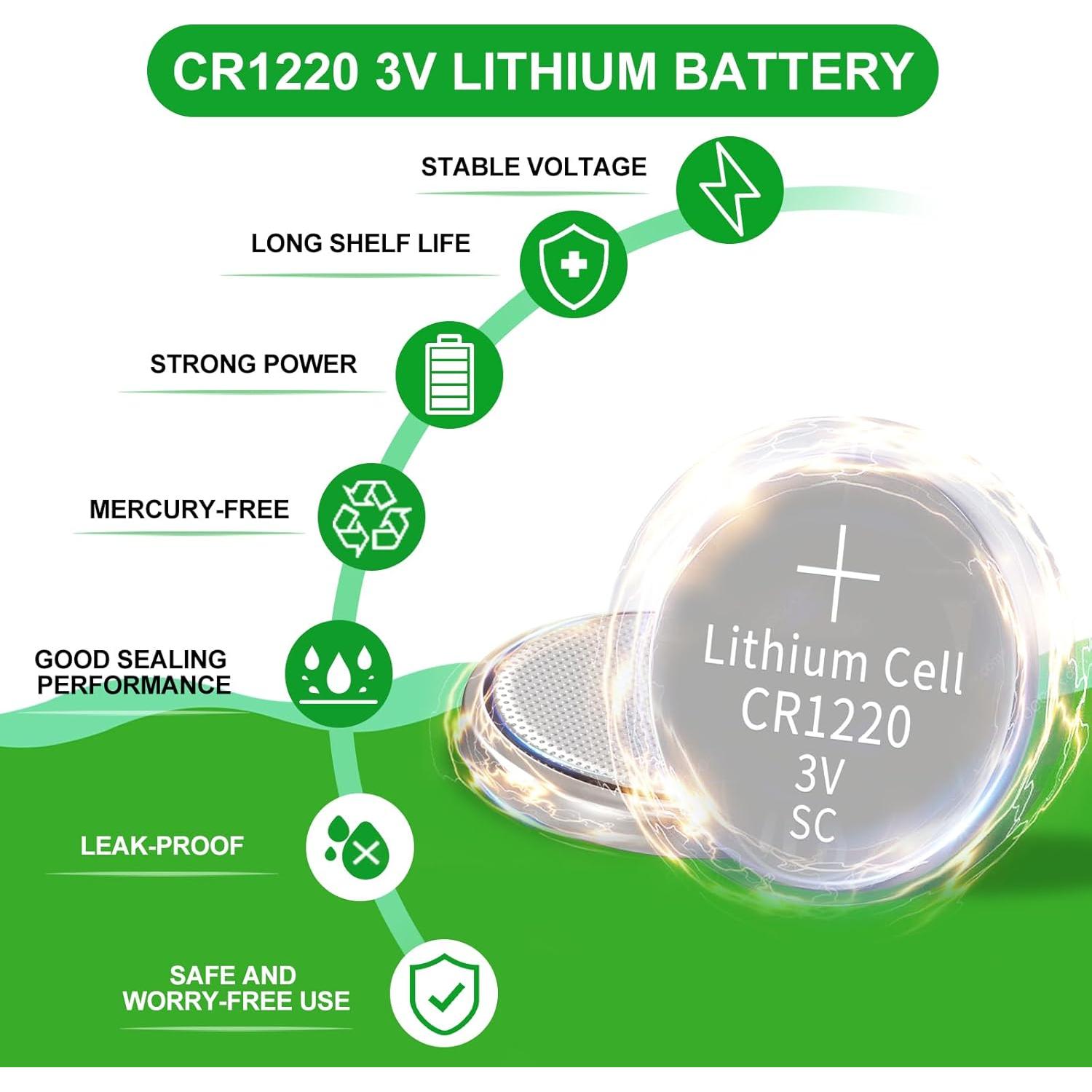 Batería de Litio DURNERGY CR1220 3V Paquete de 5 Unidades