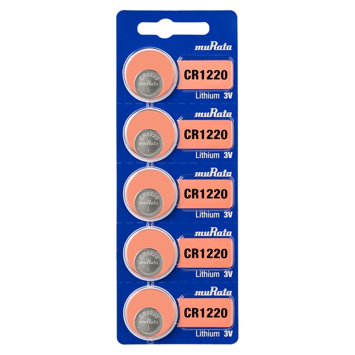 Baterías de Litio Murata CR1220 3V - Paquete de 5 Unidades