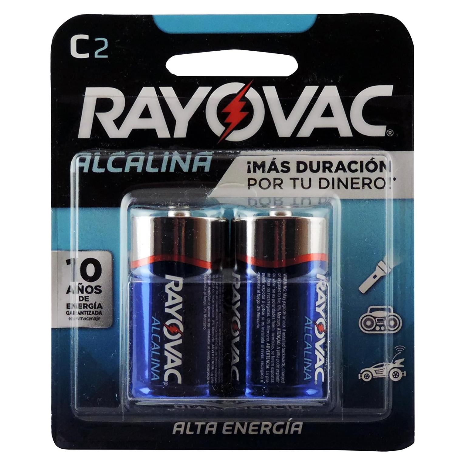Baterías Alcalinas C Rayovac 814-2F Paquete de 2 Unidades