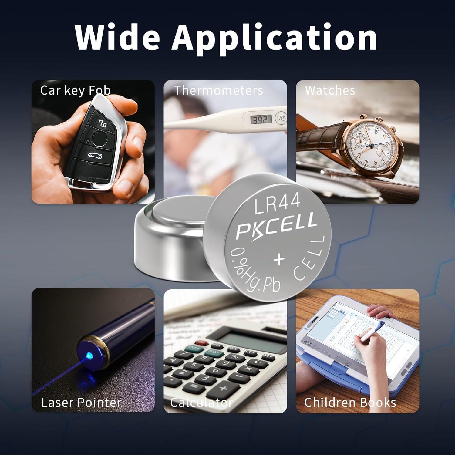 Baterías Alcalinas PKCELL LR44 1.5V - Paquete de 10 Unidades