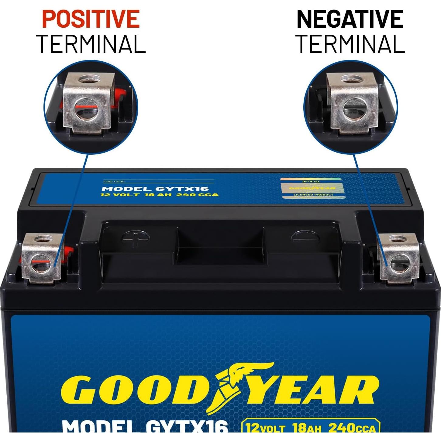 Batería Goodyear GYTX16 12V 18Ah 240CCA Libre Mantenimiento