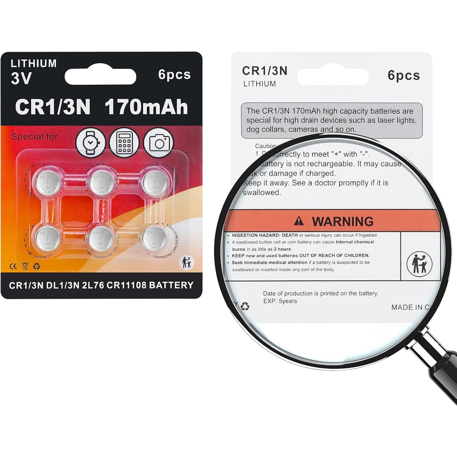Baterías de Litio 3V DL1/3N JOXIYECLTL Paquete de 12
