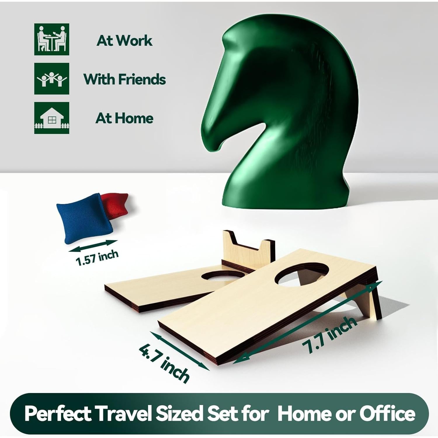 Juego de Cornhole Mini AIWEILUCK 2 Tableros Madera 25.6x18.3cm