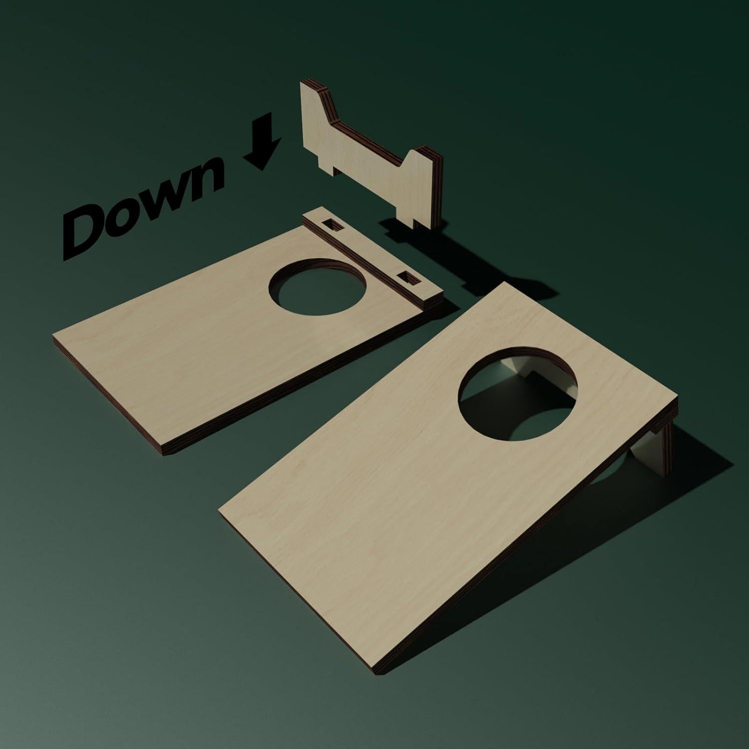 Juego de Cornhole Mini AIWEILUCK 2 Tableros Madera 25.6x18.3cm