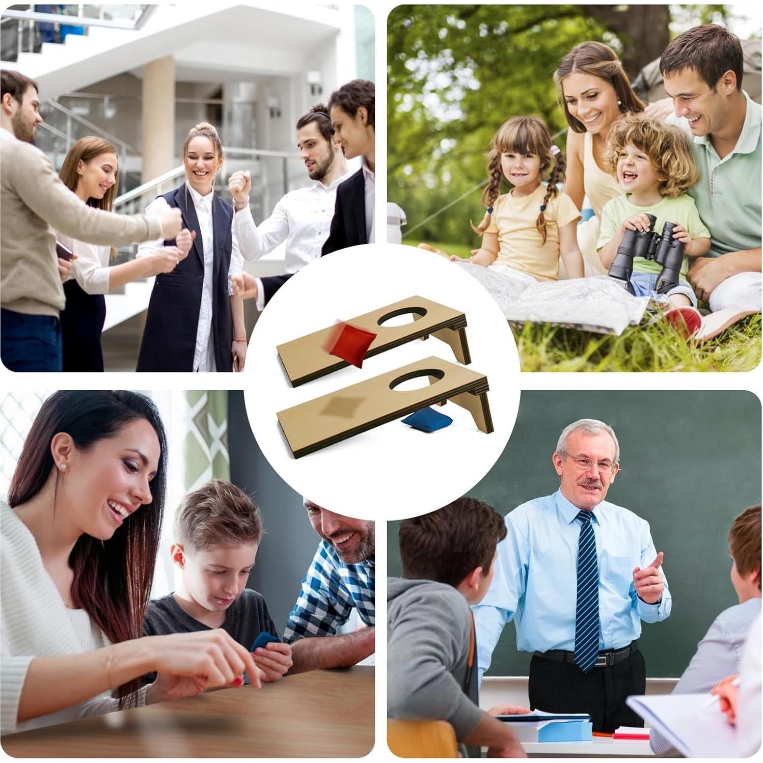 Juego de Cornhole Mini AIWEILUCK 2 Tableros Madera 25.6x18.3cm