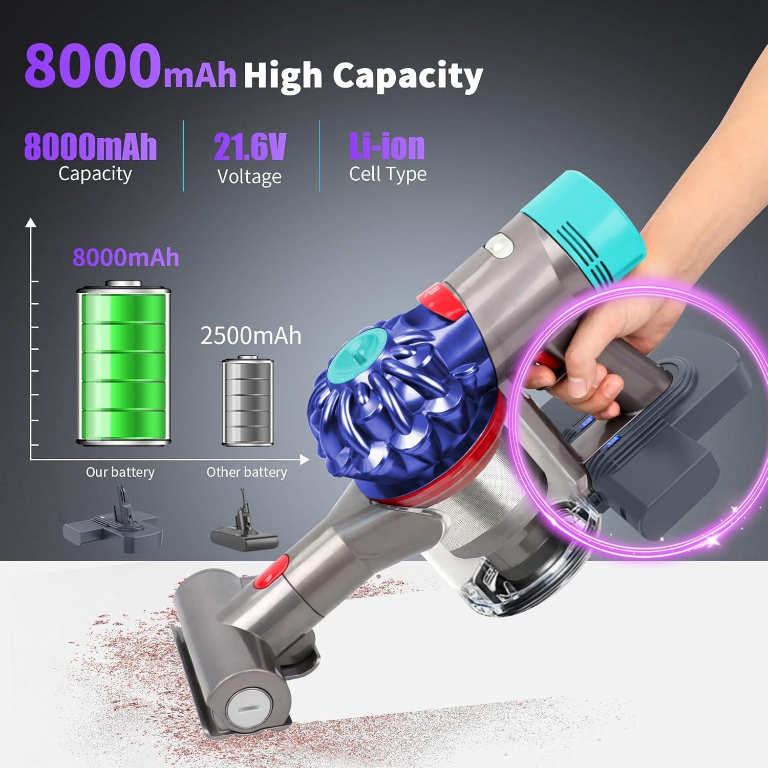 Batería de Reemplazo JEMERYY para Dyson V7 8000mAh 21.6V