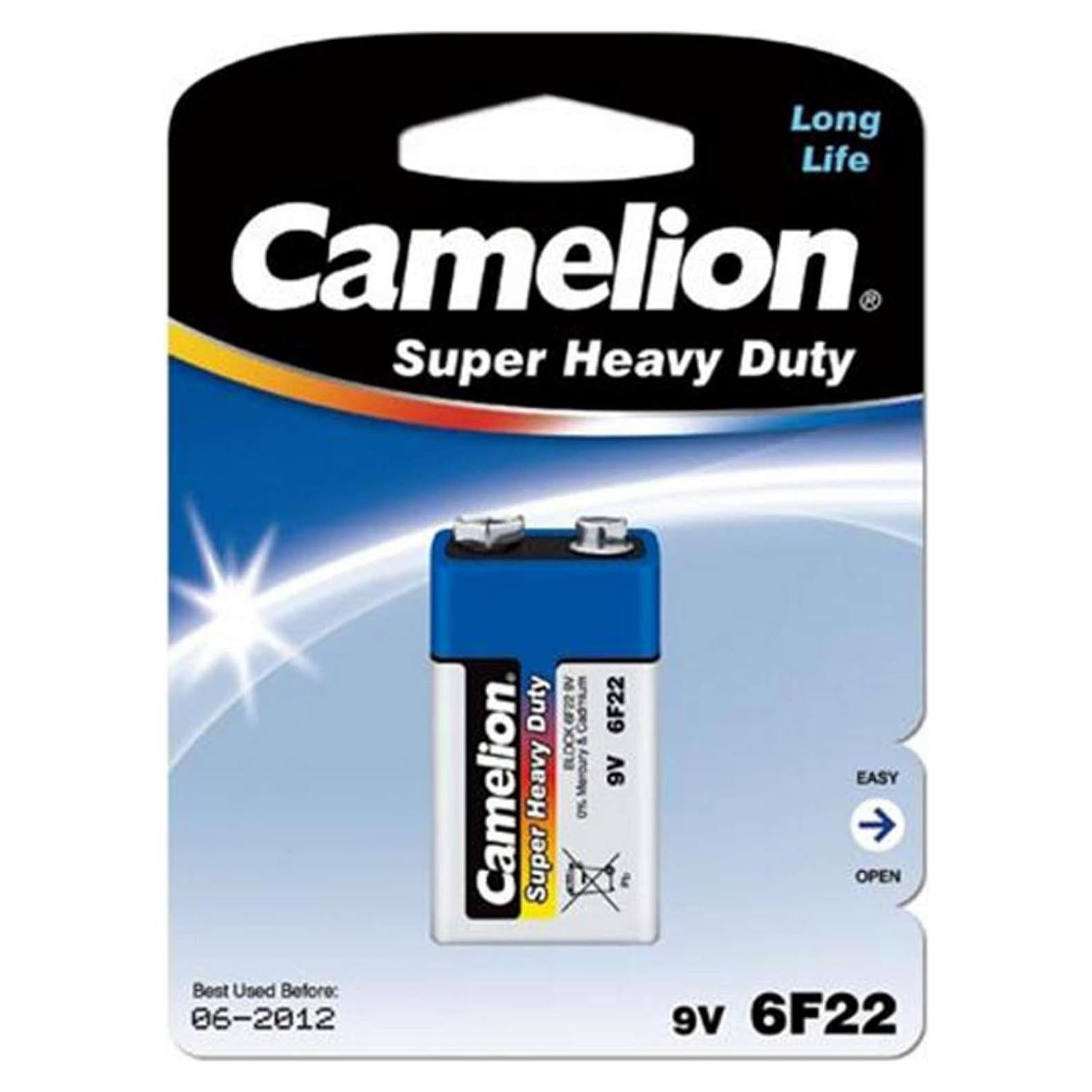 Batería 9V Camelion 6F22-BP1 450mAh Super Pesada