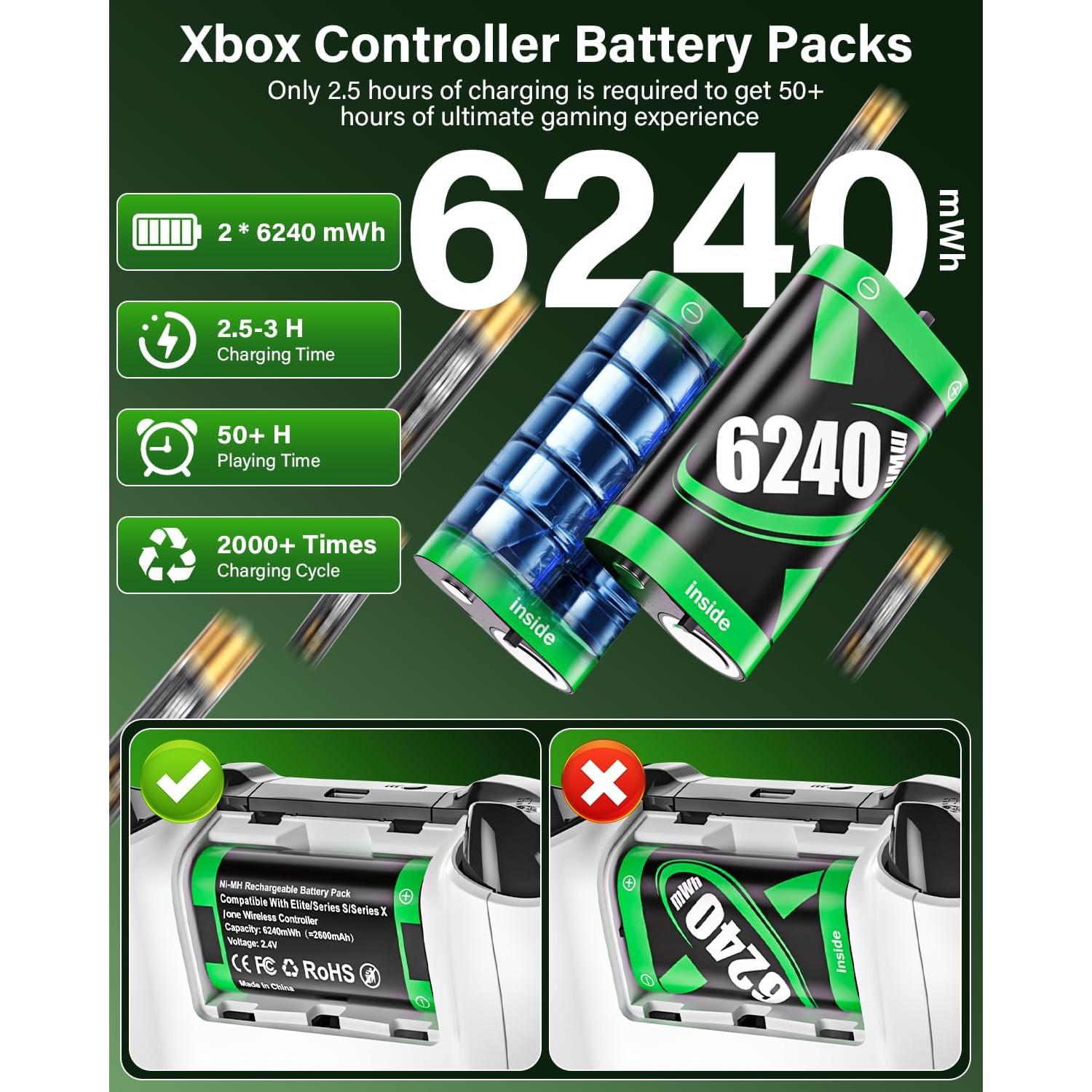 Paquete de Batería Recargable ZRZLMVP para Xbox One/S/X