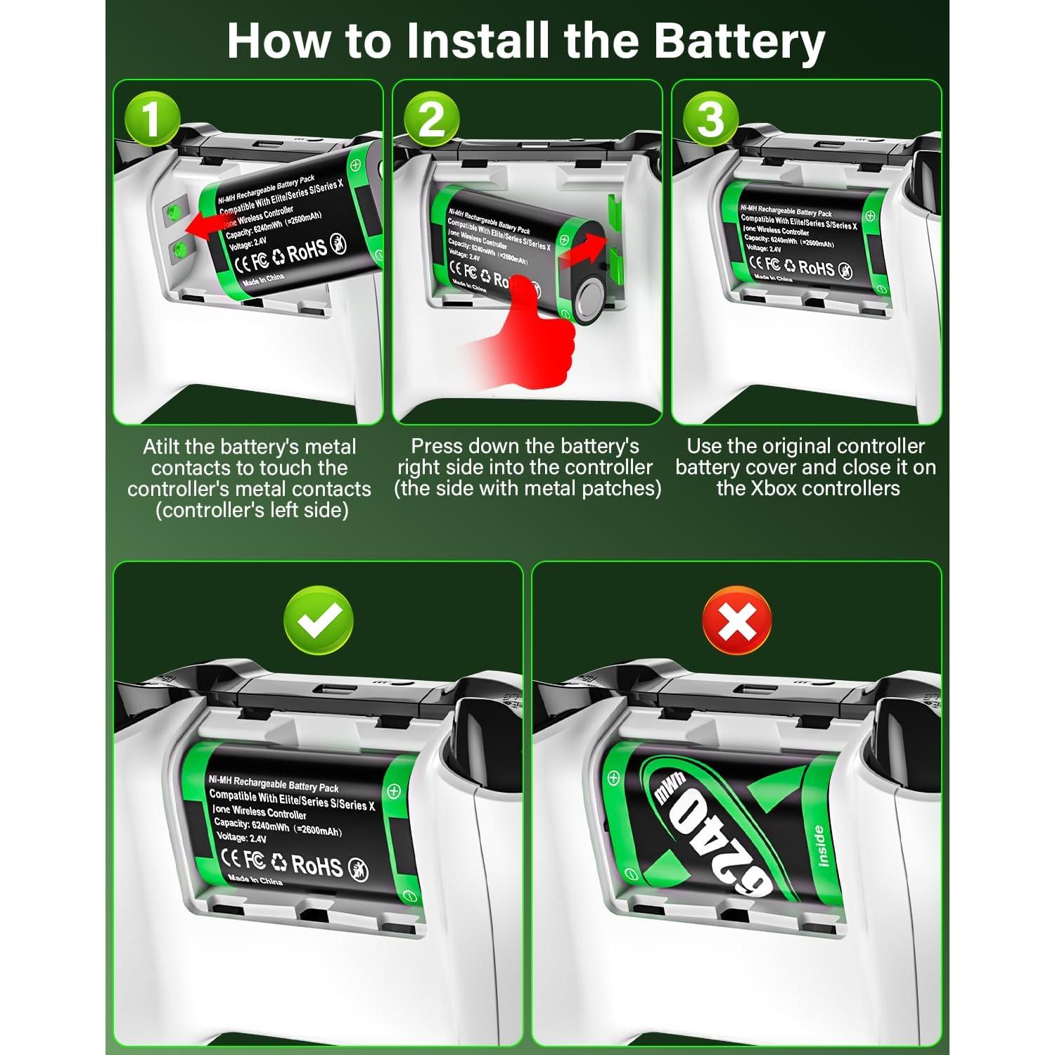 Paquete de Batería Recargable ZRZLMVP para Xbox One/S/X