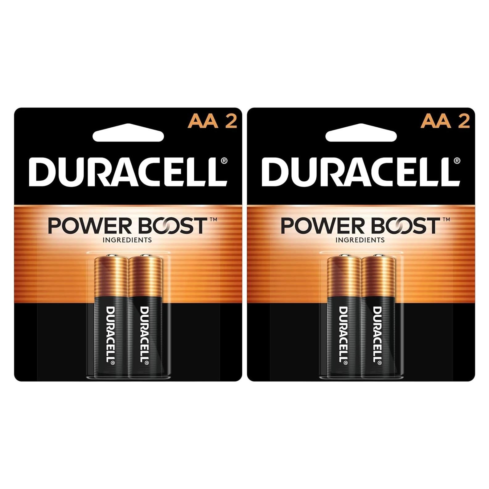 Baterías Duracell Coppertop AA Power Boost, paquete de 2