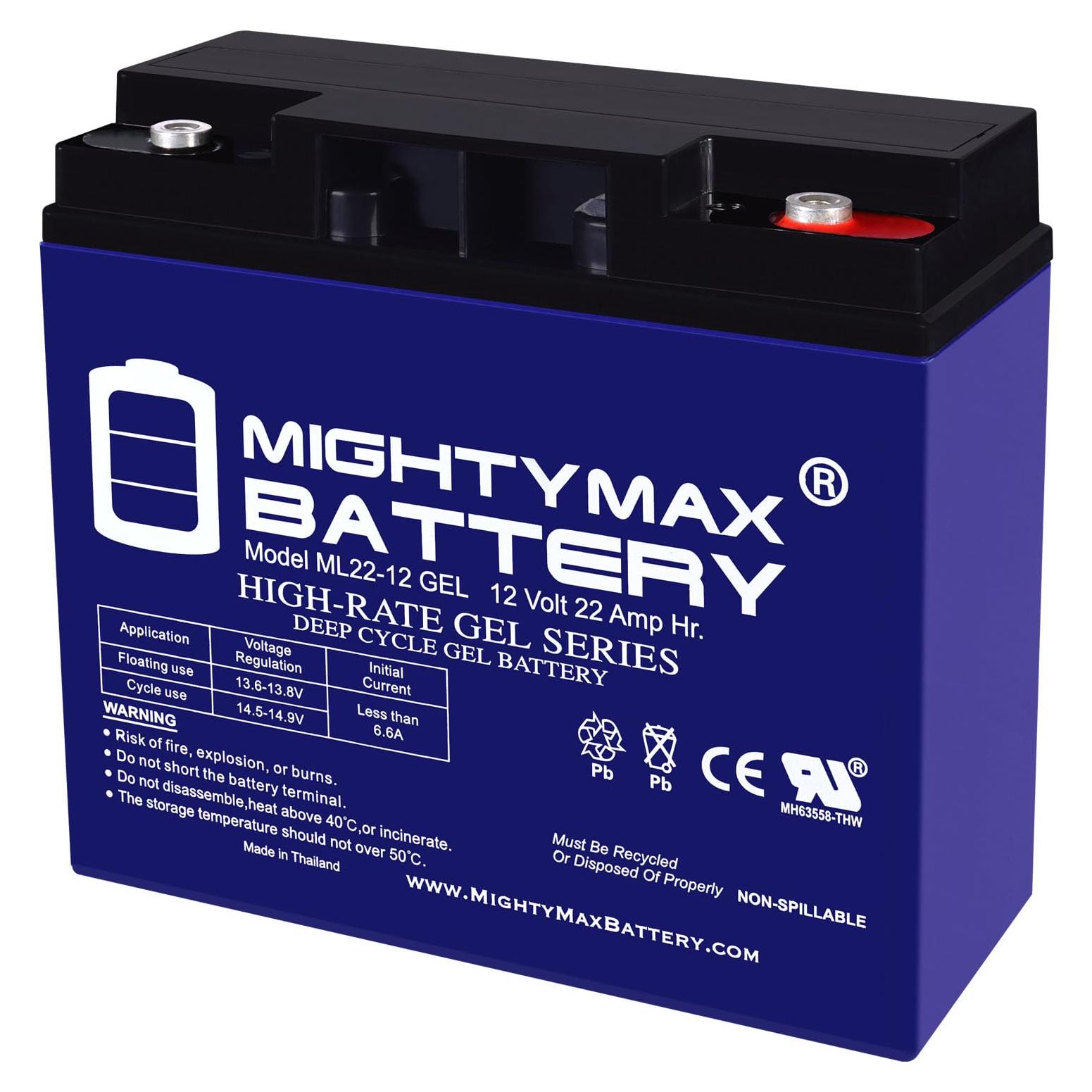 Batería GEL 12V 22AH Mighty Max ML22-12GEL45 Sin Mantenimiento