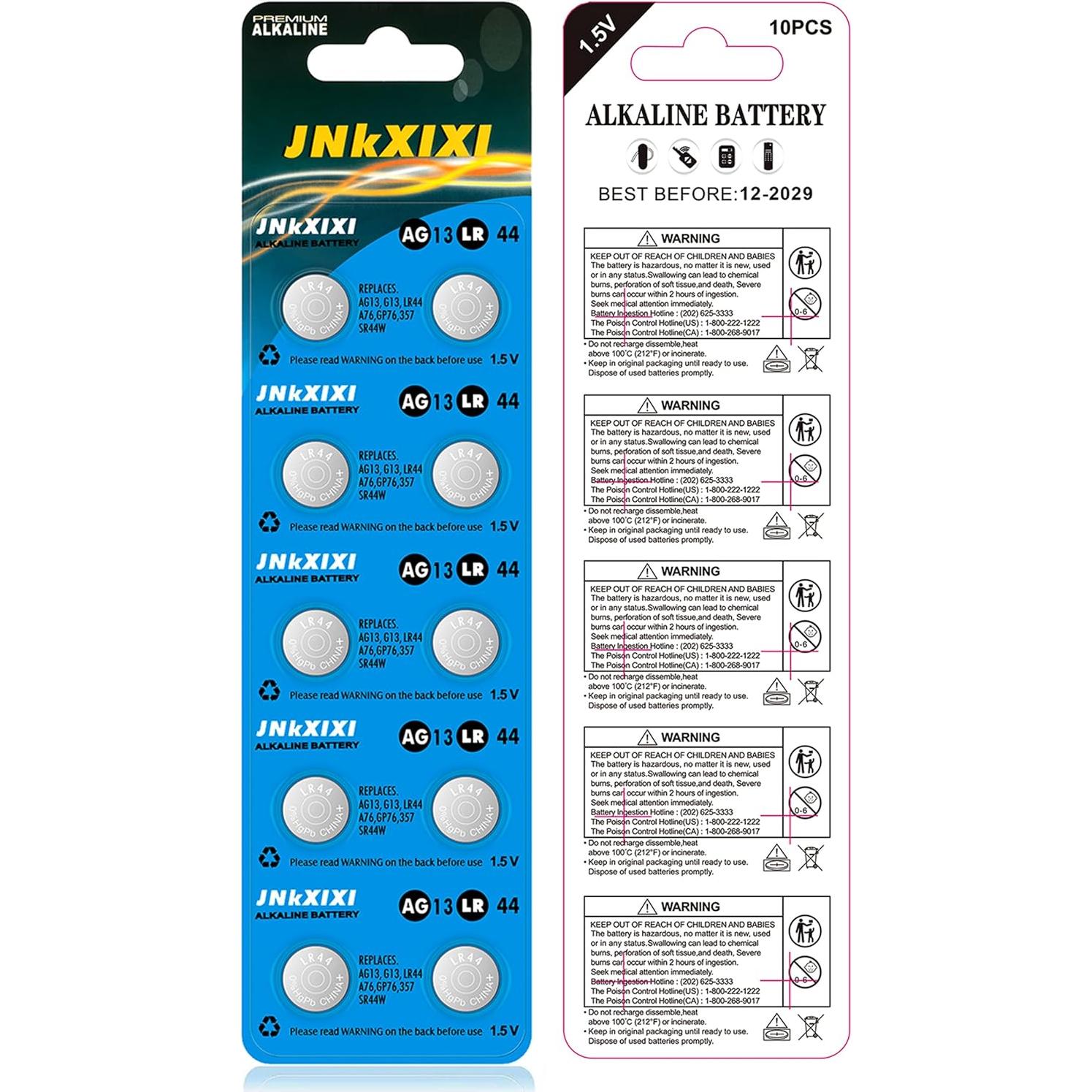 Paquete de 20 Baterías JNKXIXI LR44 1.5V para Electrónicos