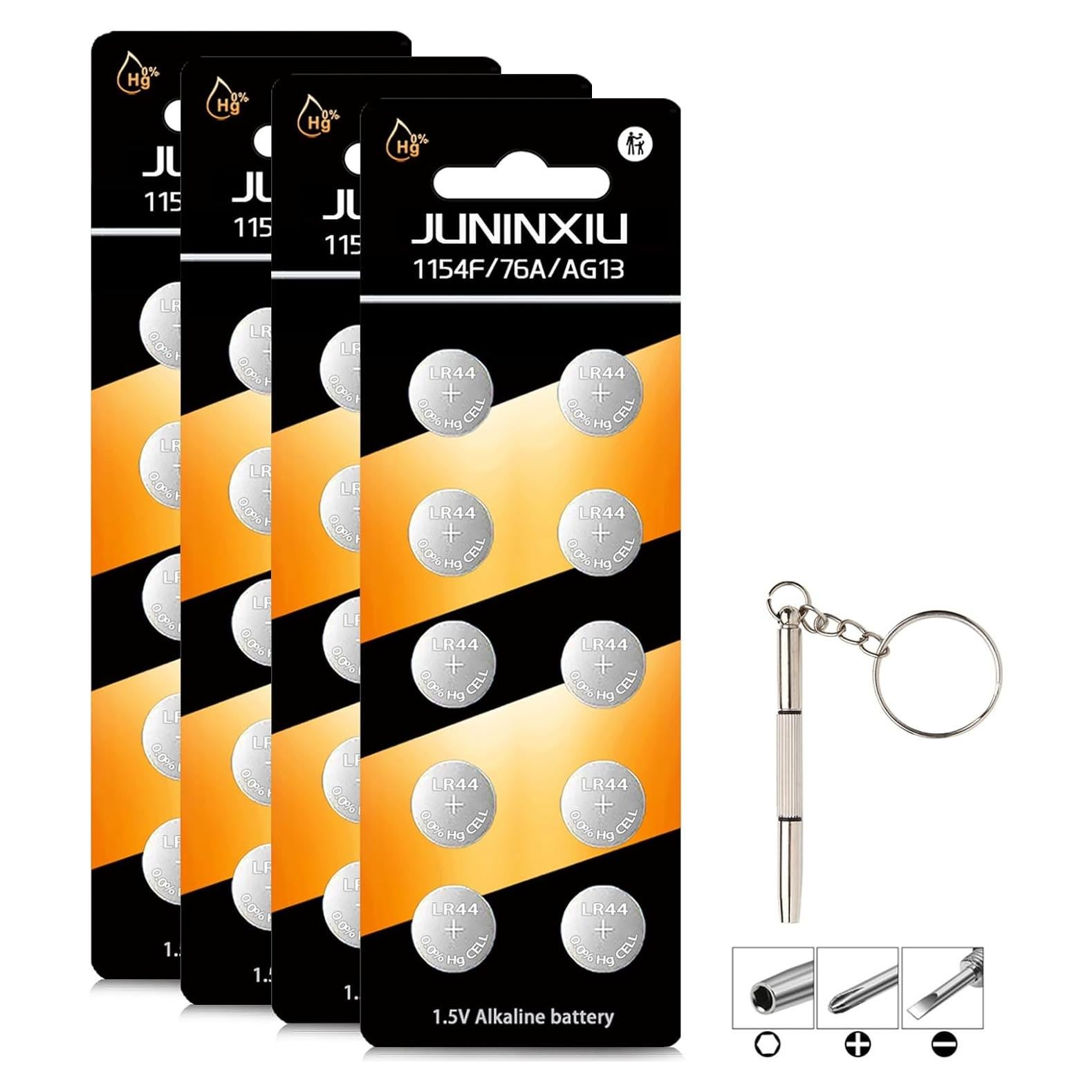 Baterías Alcalinas L1154f AG13 LR44 40 Unidades con Destornillador