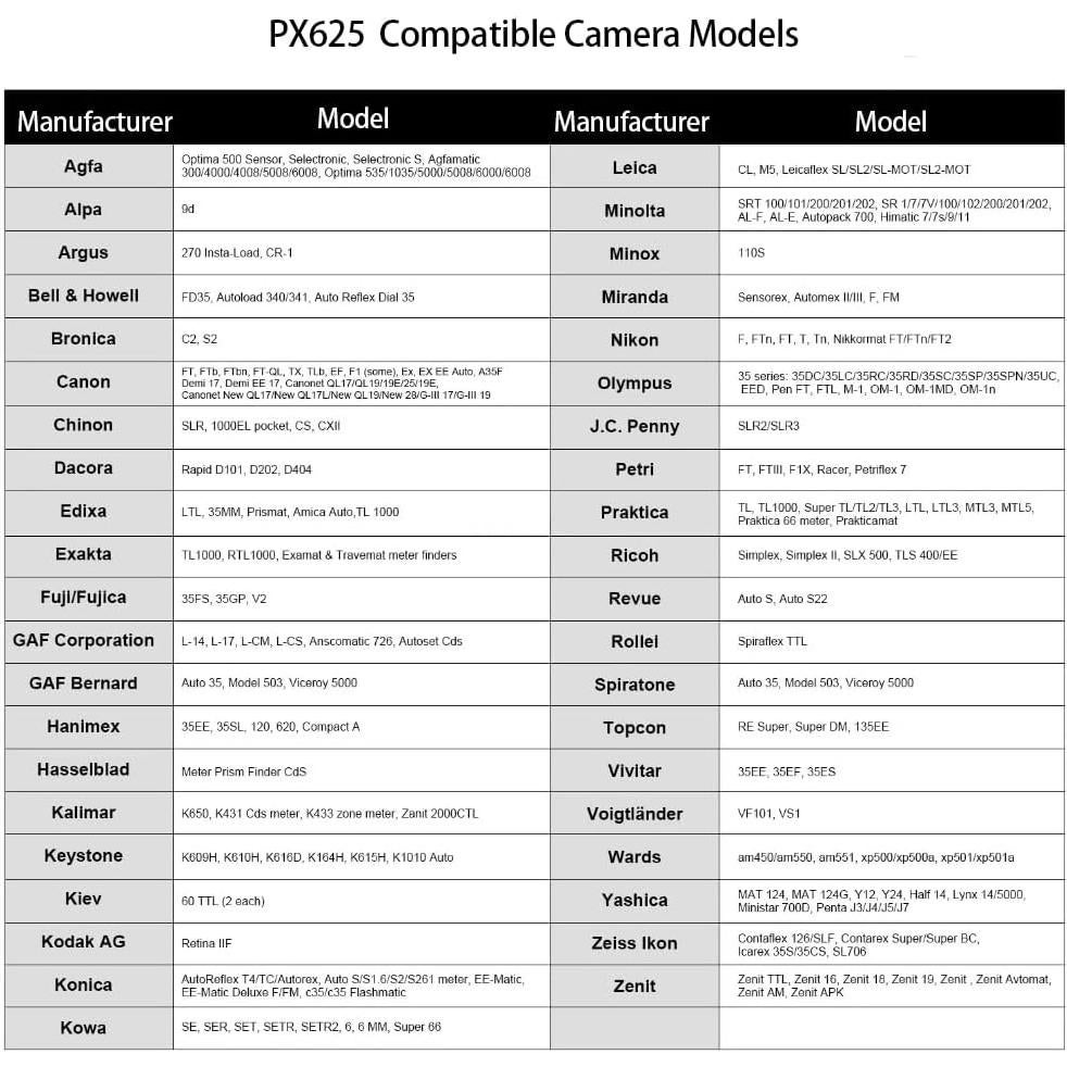 Adaptador de Batería Cobre PX625 MR-9 para Cámara Vintage - 2 Pcs