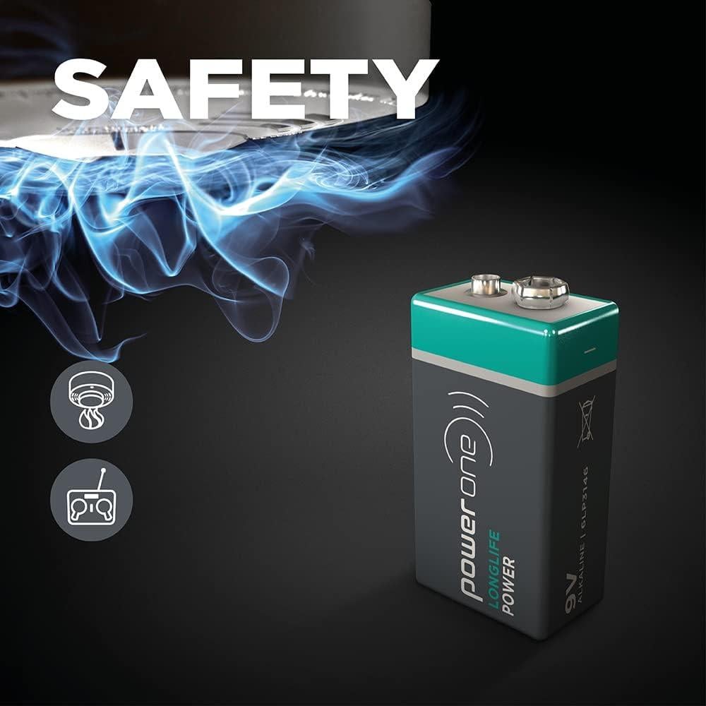 Batería Alcalina 9V Power One LONGLIFE - 1 Unidad