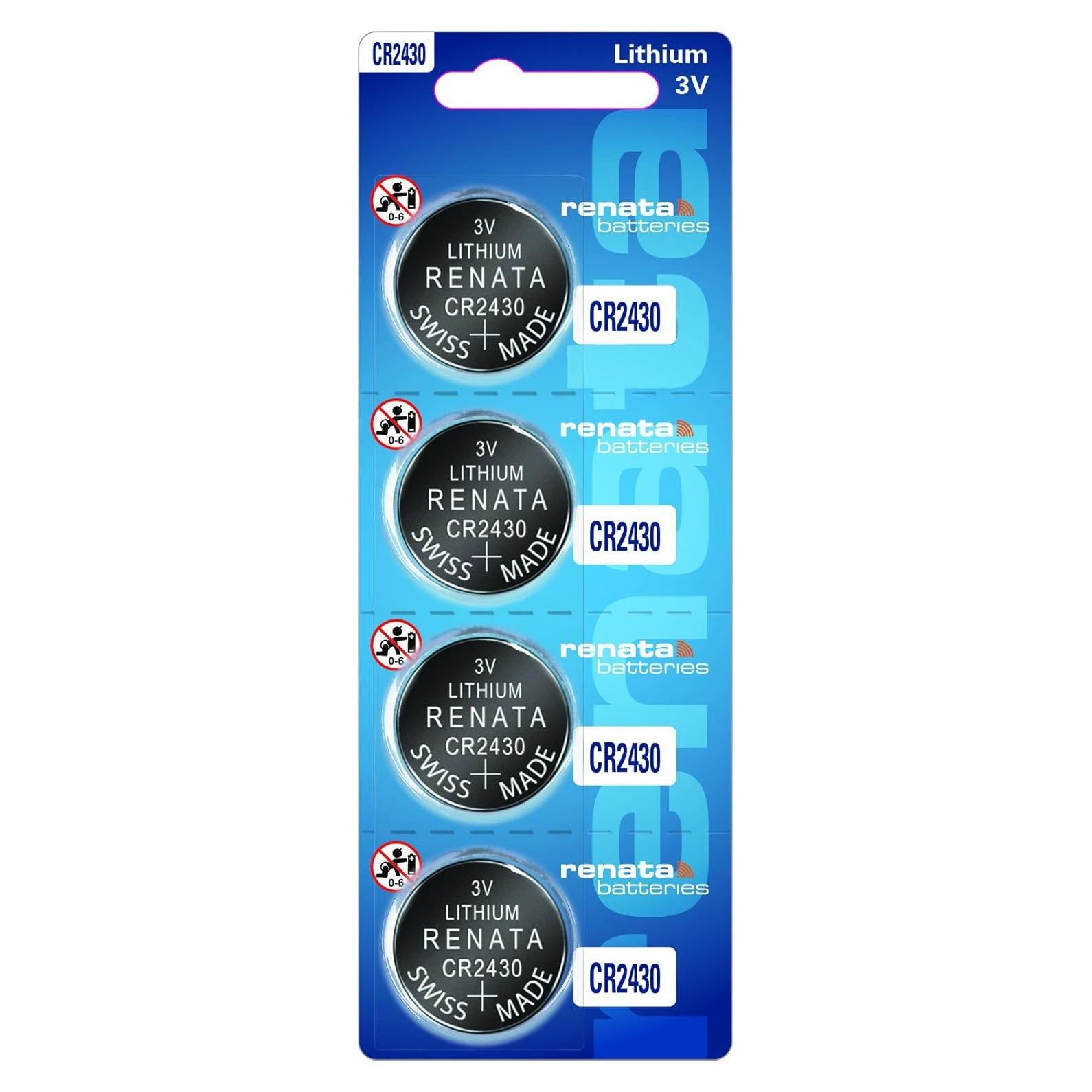 Baterías de Litio Renata CR2430 - 3V 285mAh (4 unidades)