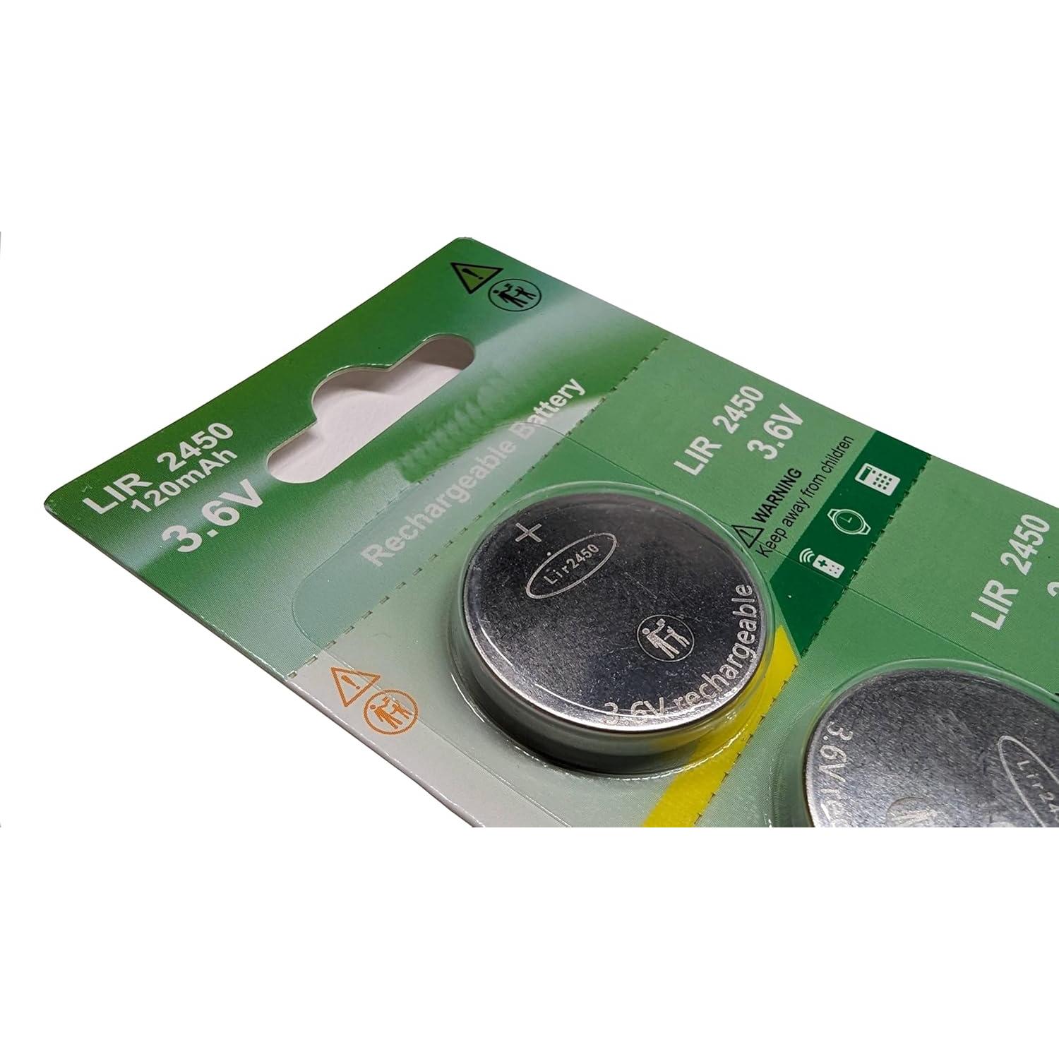 Baterías Li-Ion LIR2450 Milestock 5 Piezas 120mAh 3.6V