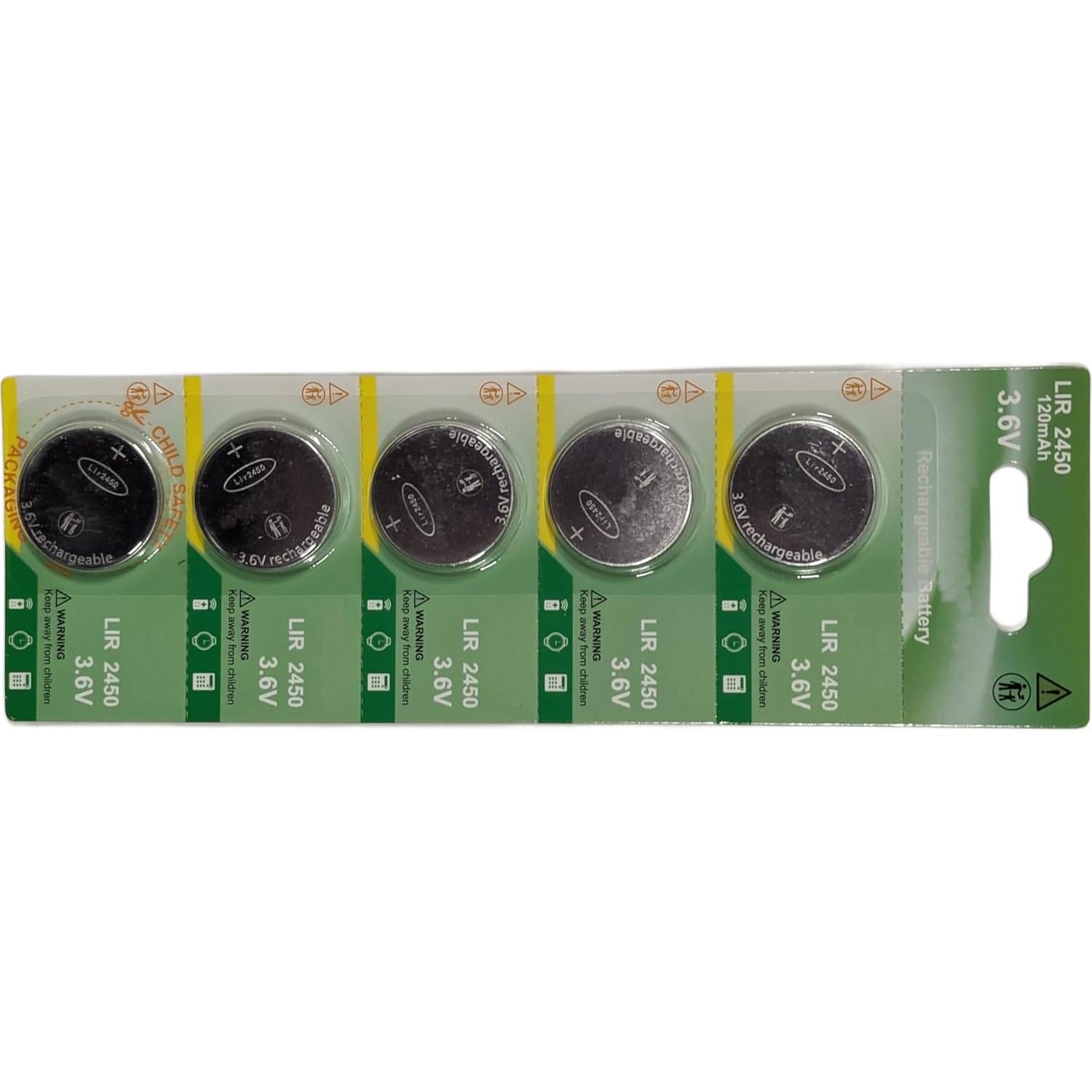 Baterías Li-Ion LIR2450 Milestock 5 Piezas 120mAh 3.6V