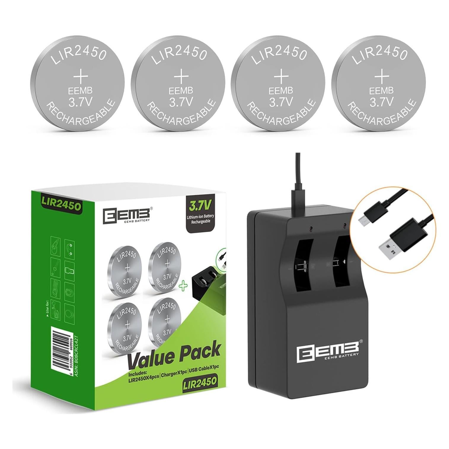 Batería recargable EEMB LIR2450 3.7V 120mAh 5.3g