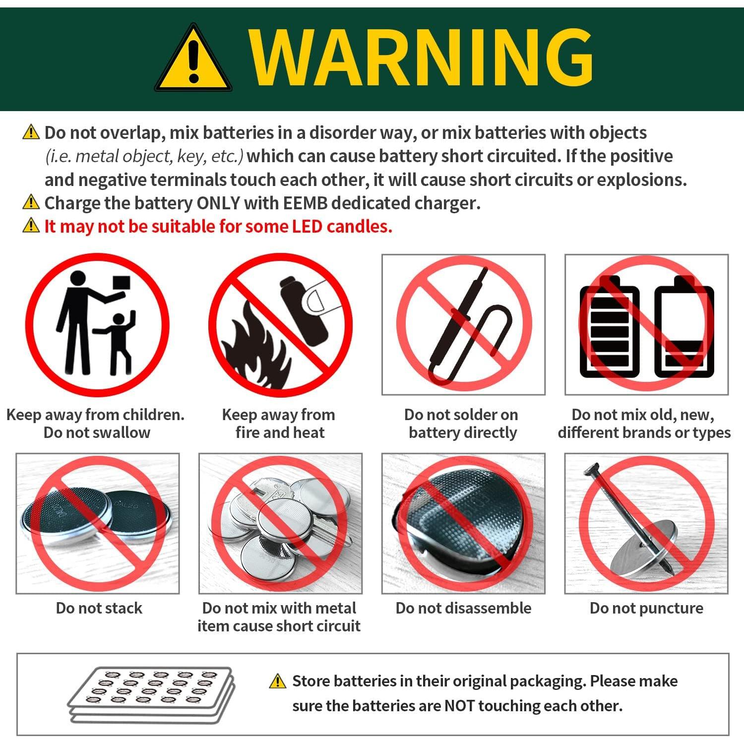 Batería recargable EEMB LIR2450 3.7V 120mAh 5.3g