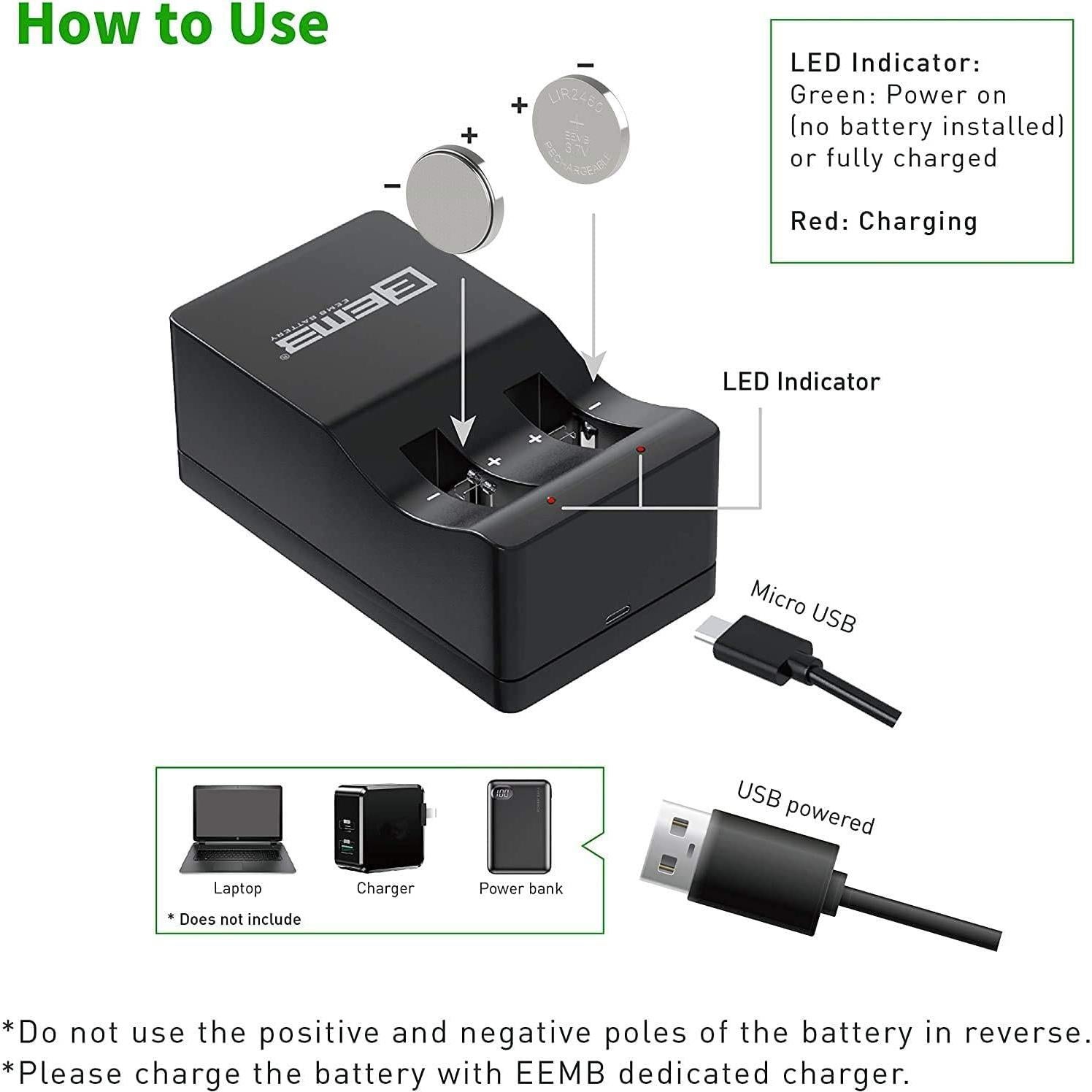 Batería recargable EEMB LIR2450 3.7V 120mAh 5.3g