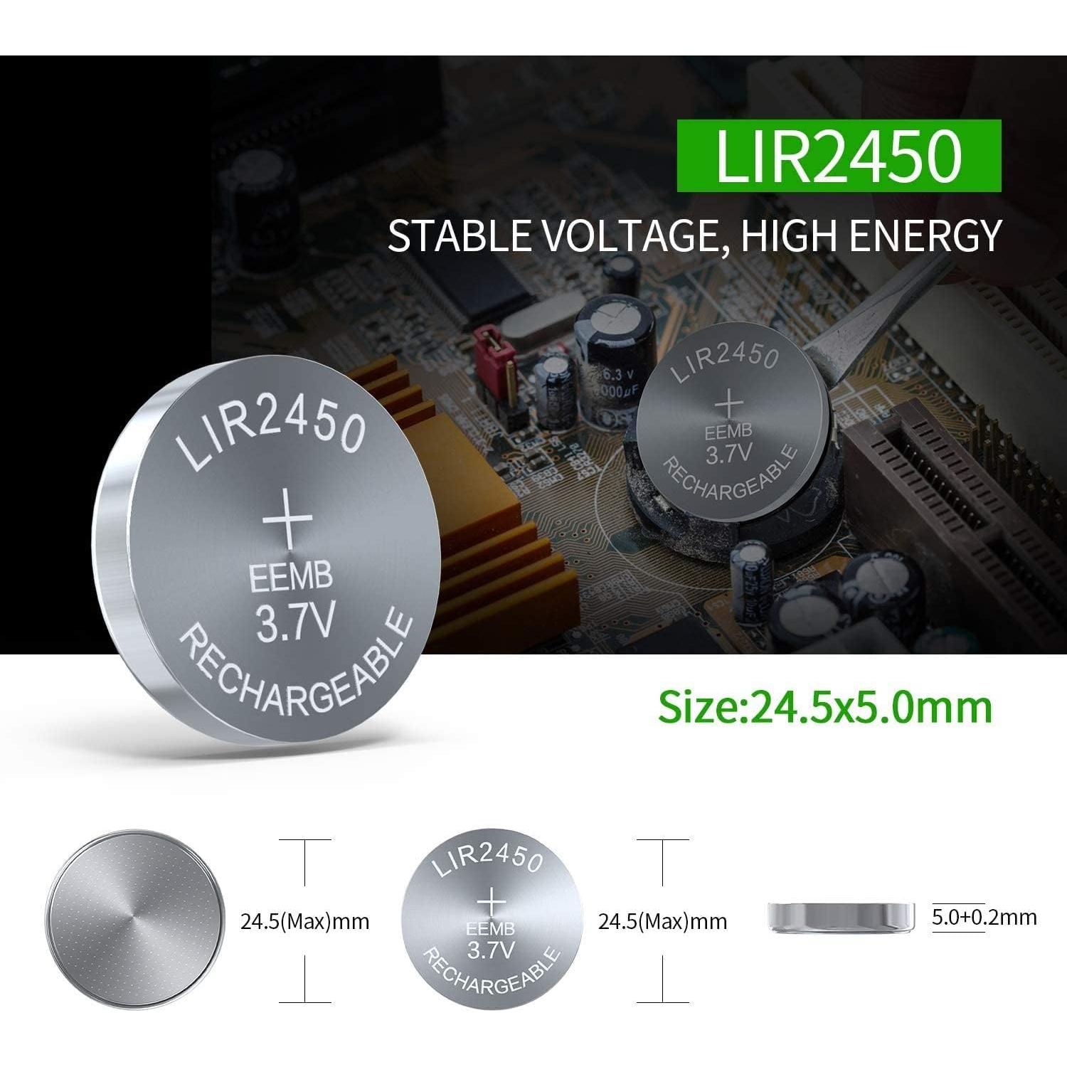 Batería recargable EEMB LIR2450 3.7V 120mAh 5.3g