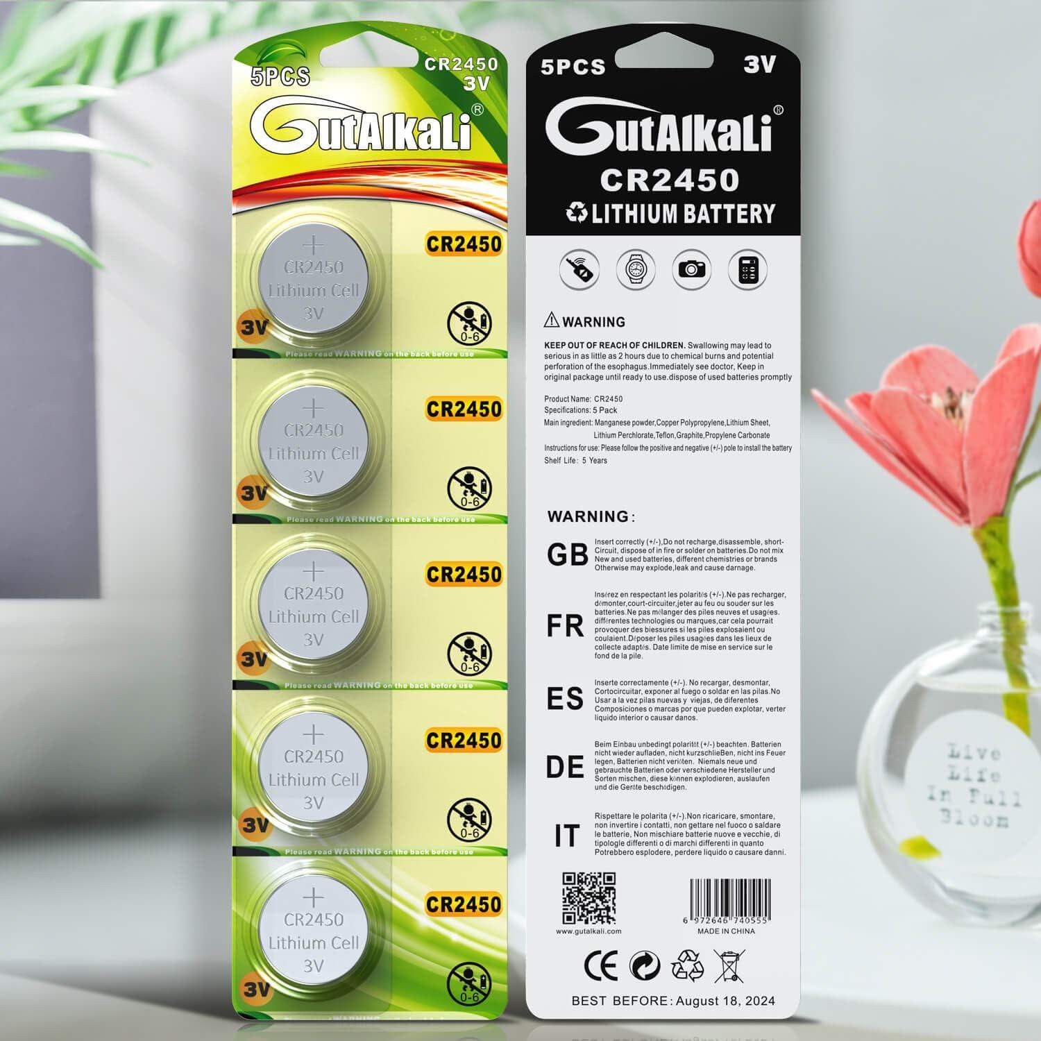 Baterías de Litio GutAlkaLi CR2450 3V - 40 Piezas de Alto Rendimiento
