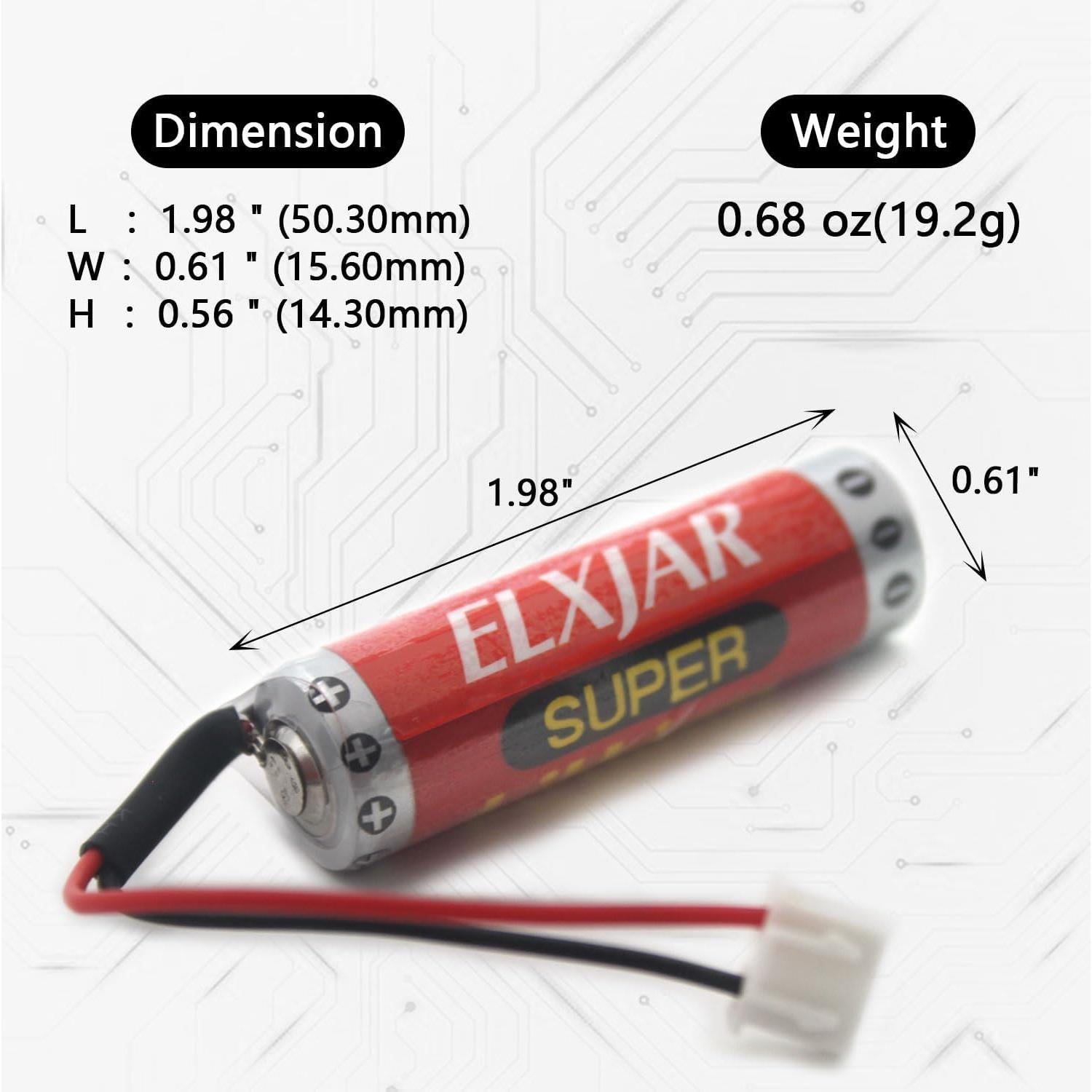 Batería de Litio ER6C 3.6V 1800mAh elxjar - Paquete de 5