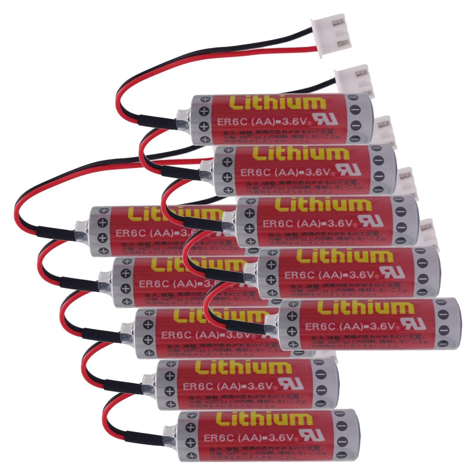 Paquete de 10 Baterías ER6C AA 3.6V 1800mAh para PLC