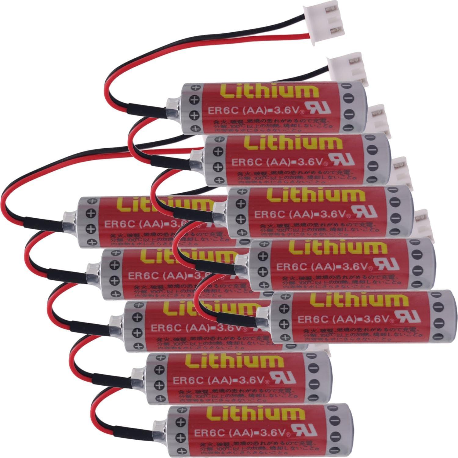 Paquete de 10 Baterías ER6C AA 3.6V 1800mAh para PLC