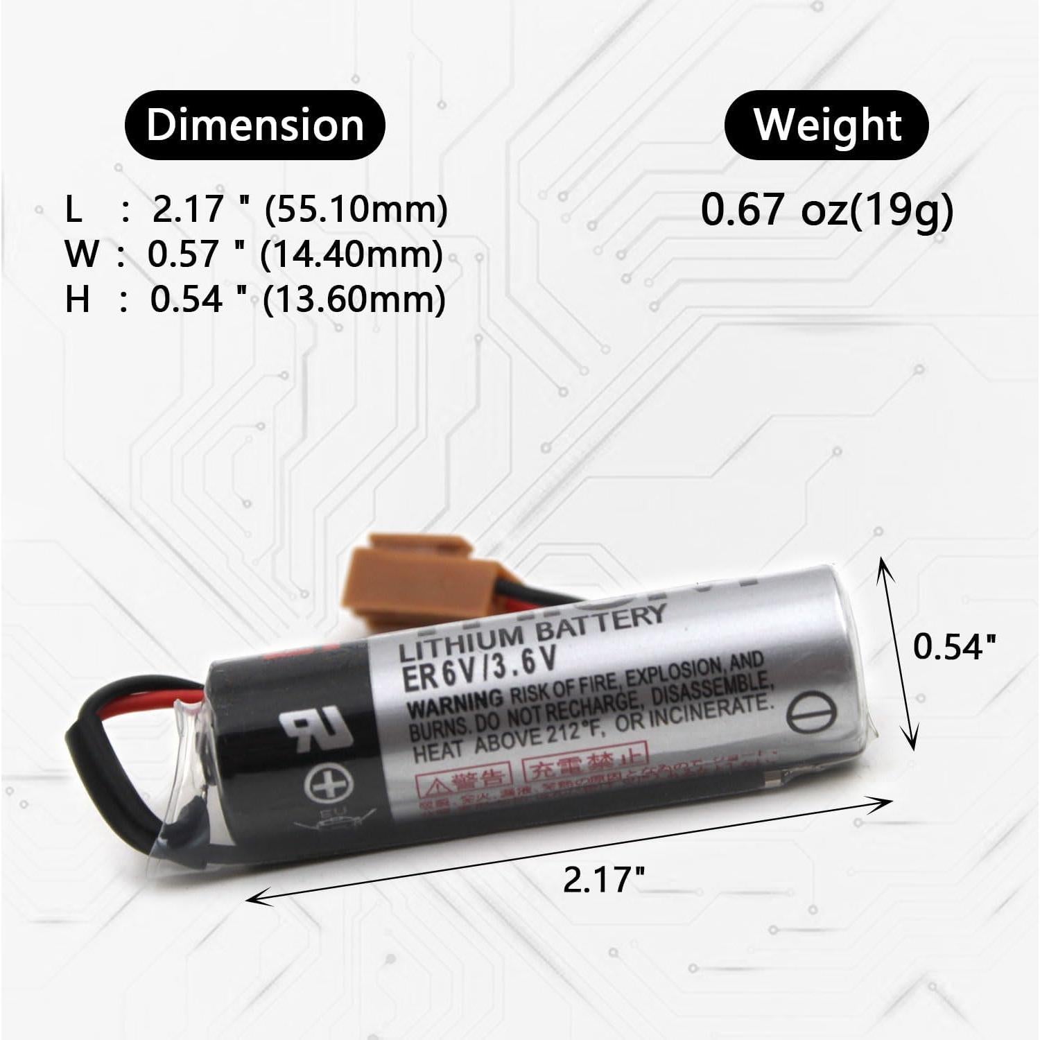 Batería de Litio Primaria elxjar ER6V 3.6V 2700mAh 2-Pack