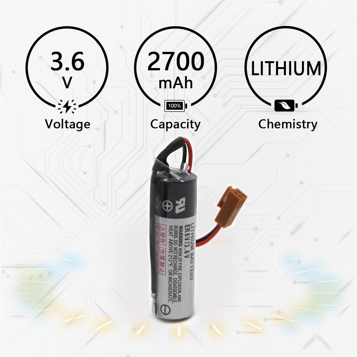 Batería de Litio Primaria elxjar ER6V 3.6V 2700mAh 2-Pack