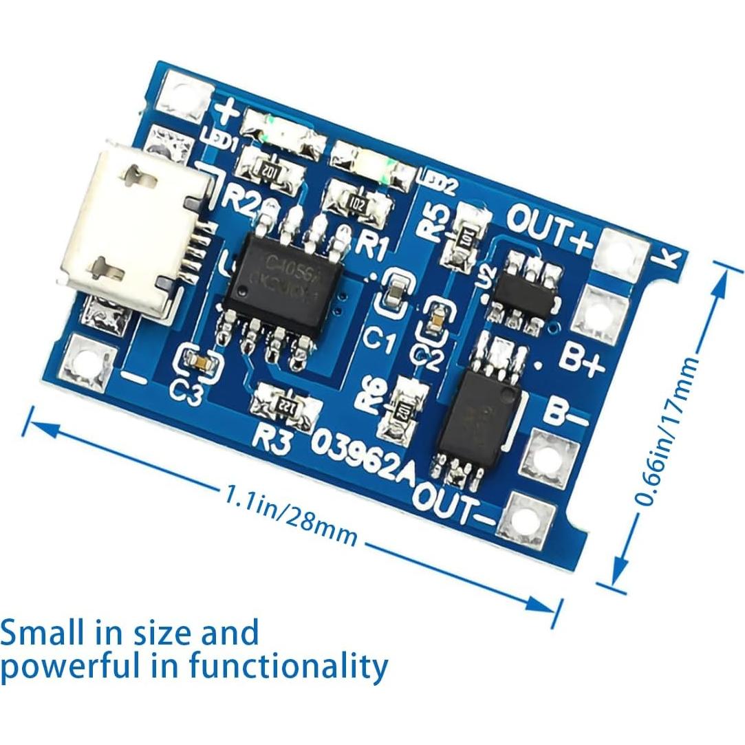 Módulo de Carga TP4056 Holy Feather 1A para Baterías de Litio