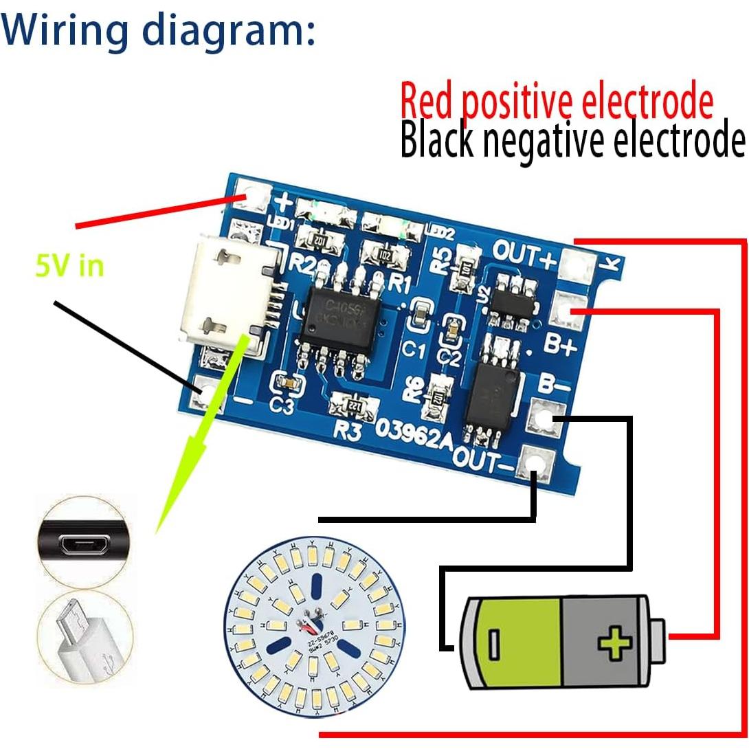 Módulo de Carga TP4056 Holy Feather 1A para Baterías de Litio