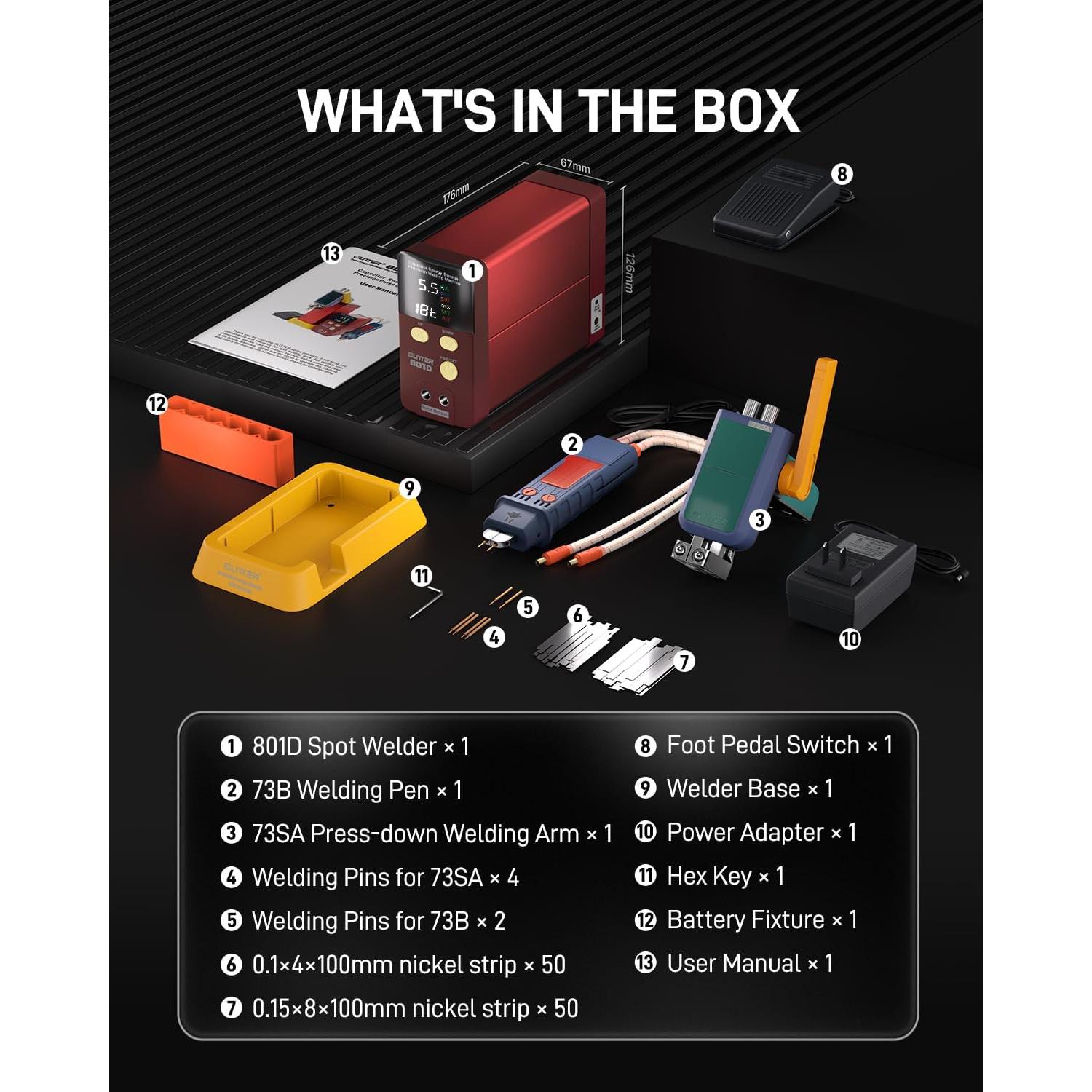 Soldador de Puntos Glitter 801D 14500W 3.81kg Automático