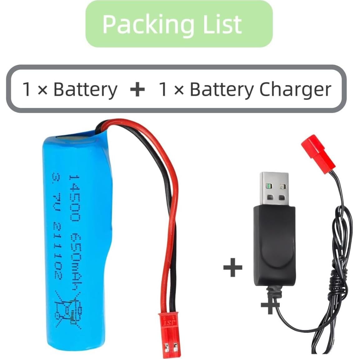 Batería recargable Li-ion 3.7V 650mAh JST para RC