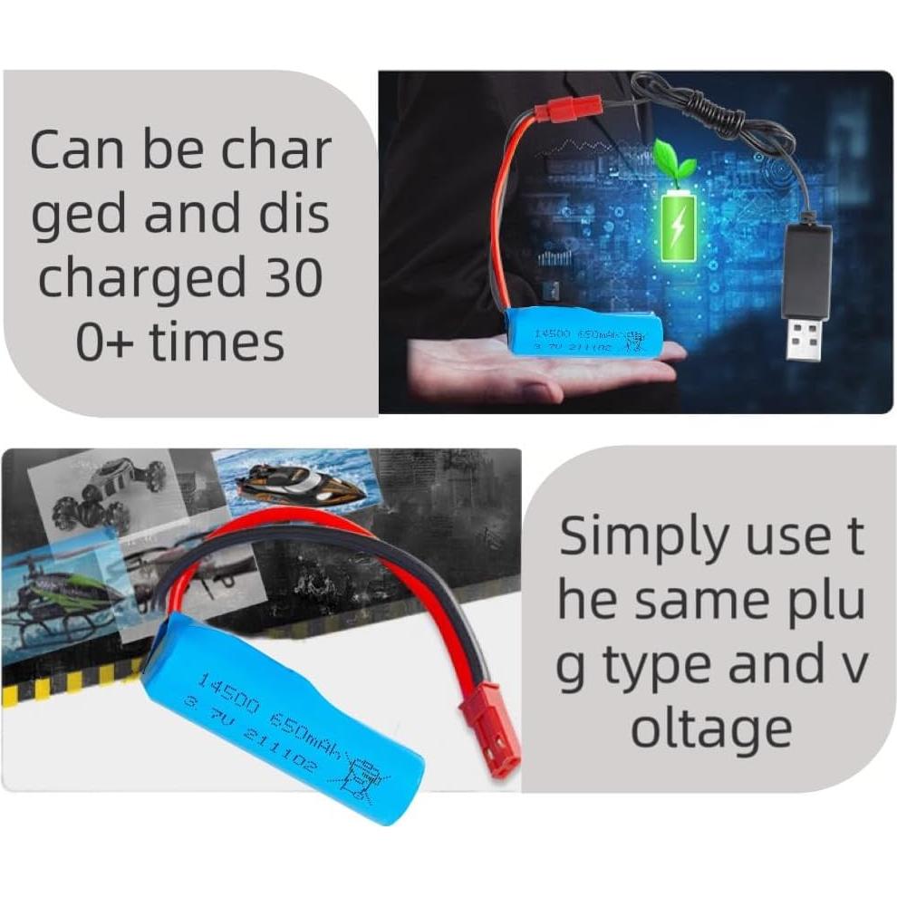 Batería recargable Li-ion 3.7V 650mAh JST para RC