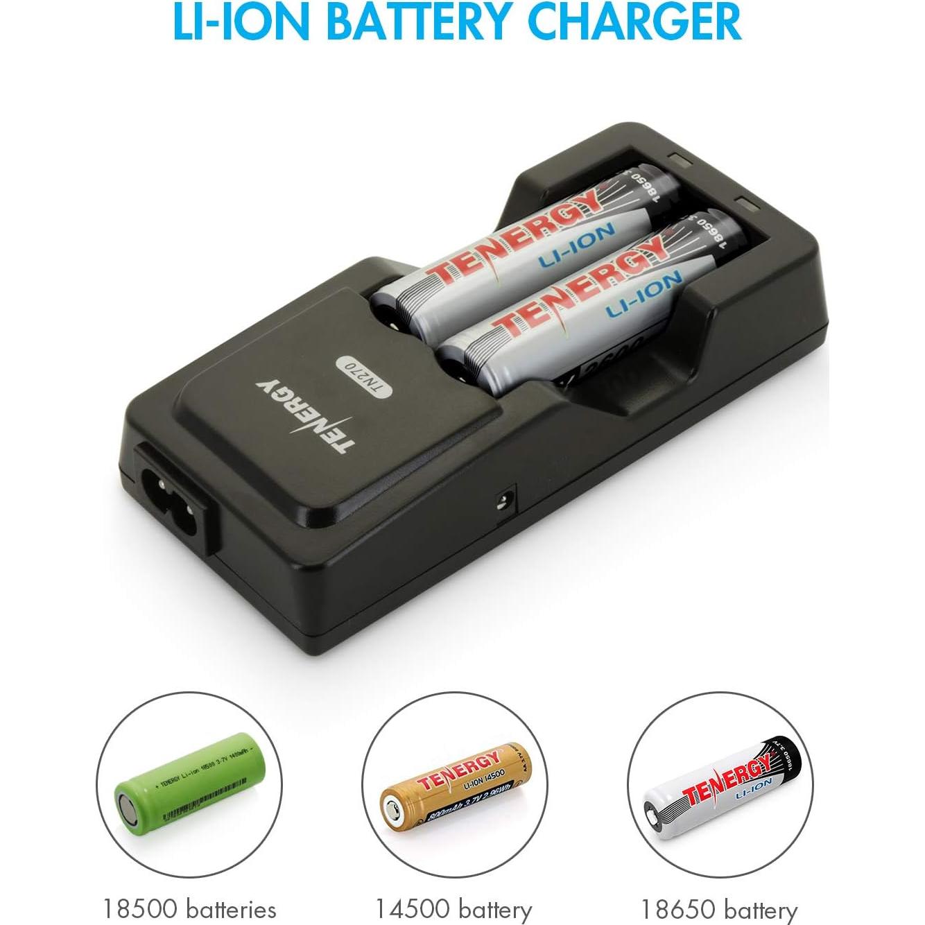 Cargador Rápido Tenergy TN270 para Baterías Li-ion 18650/14500