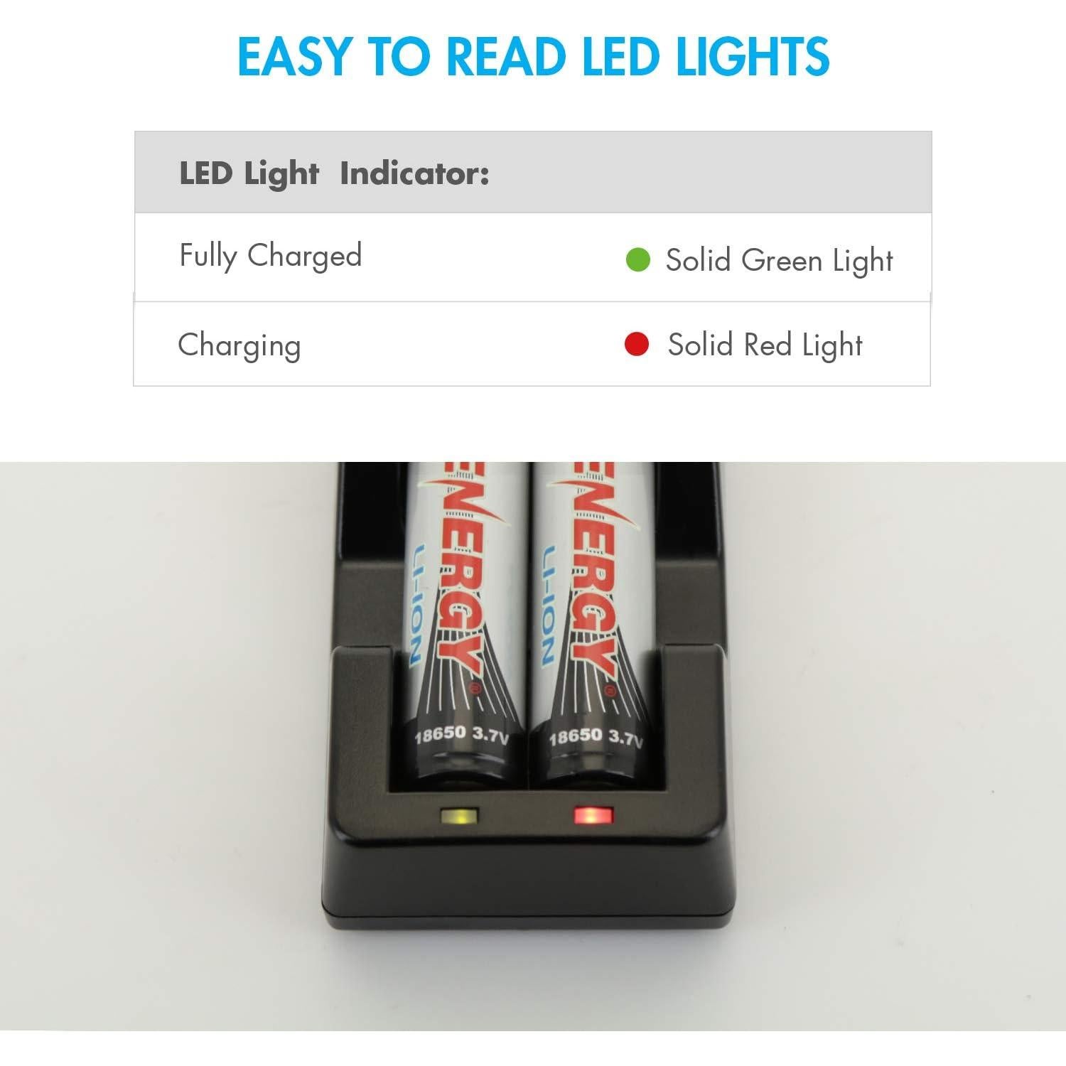 Cargador Rápido Tenergy TN270 para Baterías Li-ion 18650/14500