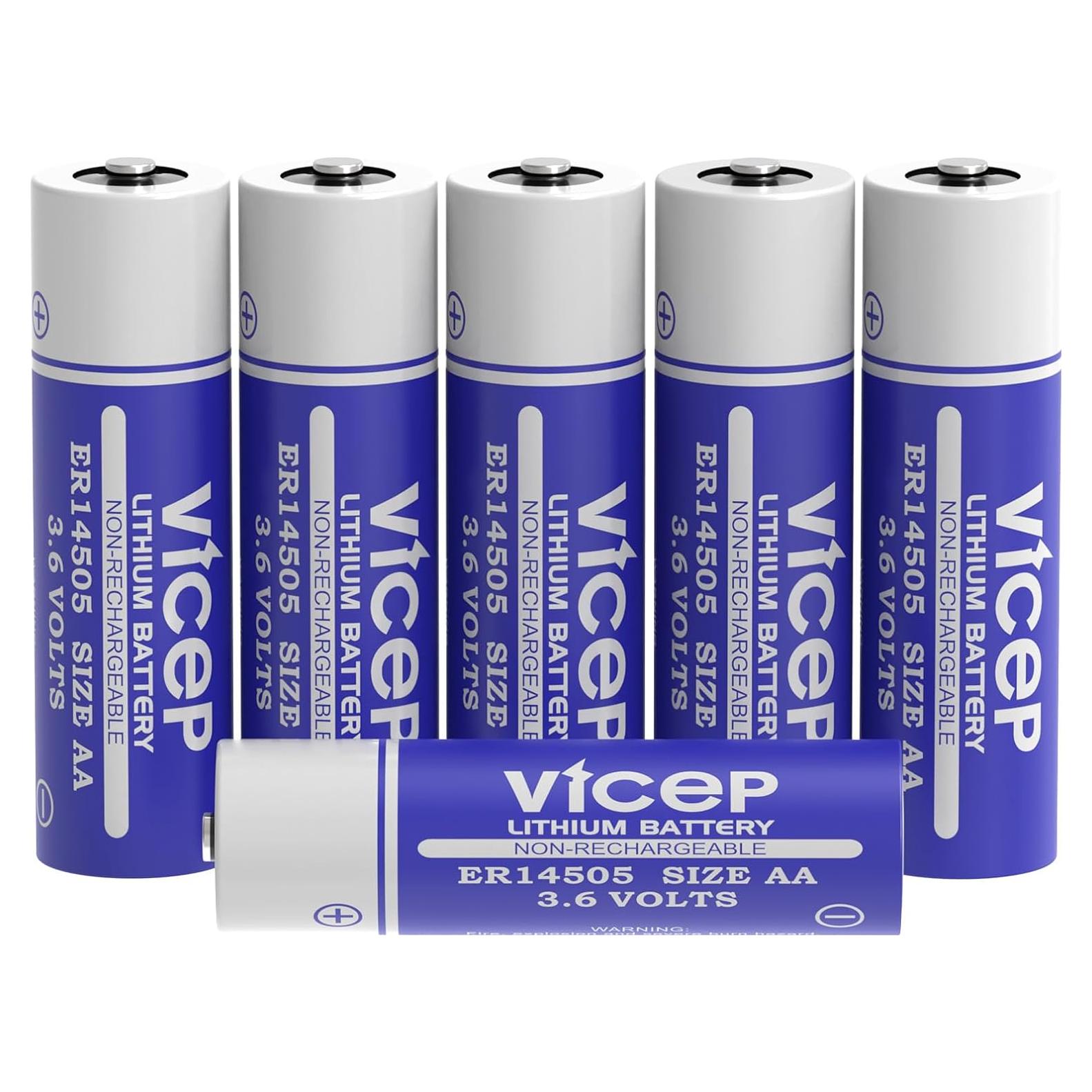 Paquete de 6 Baterías ER14505 3.6V AA Litio 2700mAh ViCep
