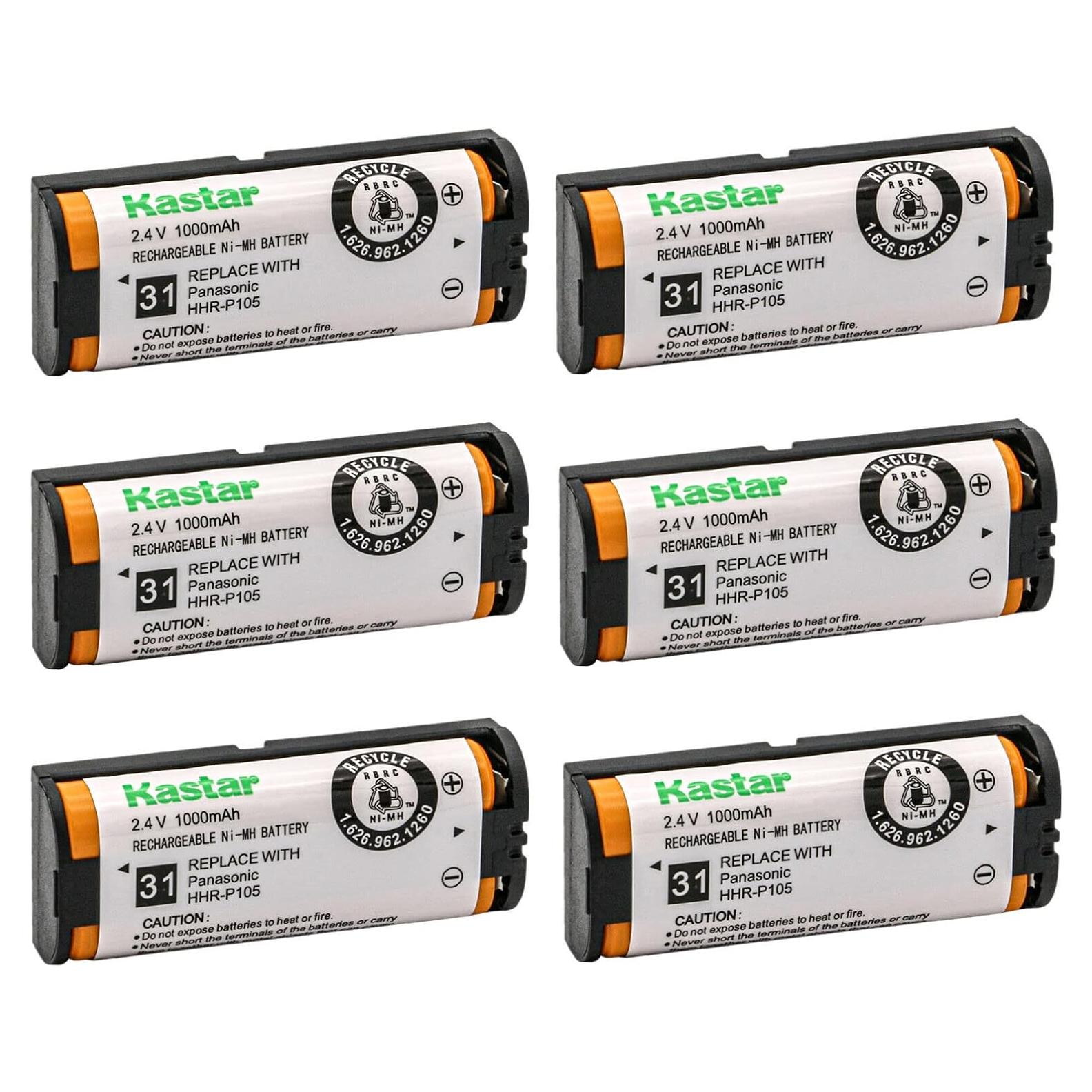 Baterías Kastar 6-Pack Ni-MH 1000mAh 2.4V para Panasonic