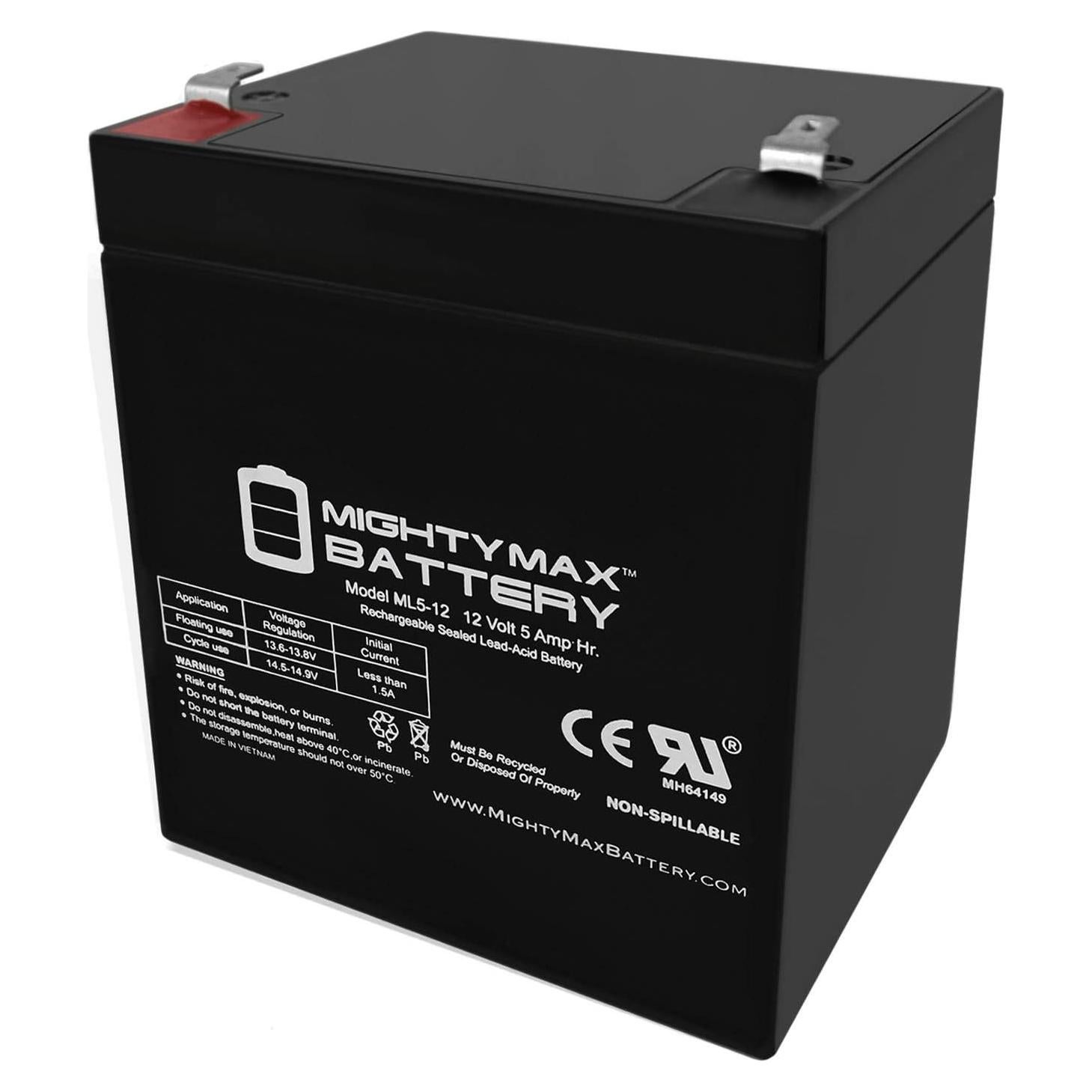 Batería recargable 12V 5AH Mighty Max para ION Audio