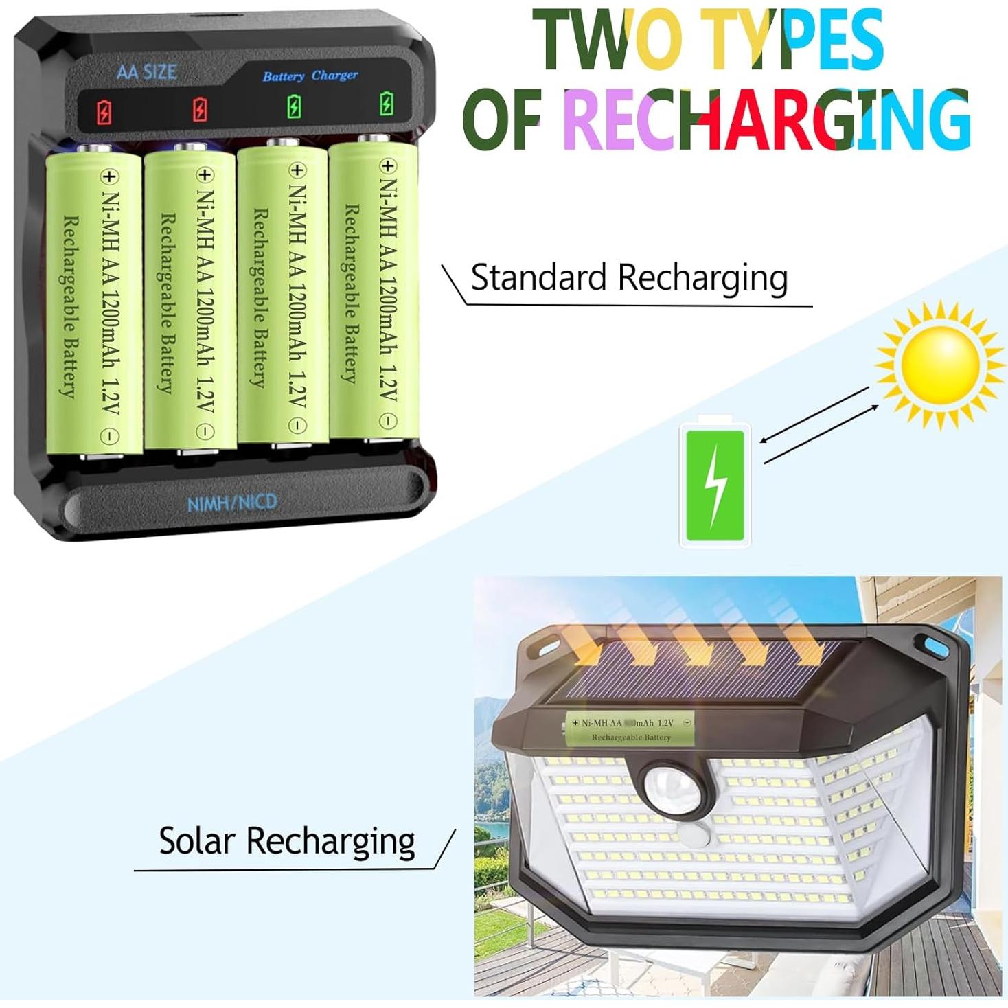 Paquete de 8 Baterías Recargables NiMH AA 1200mAh 1.2V Teneyuuo