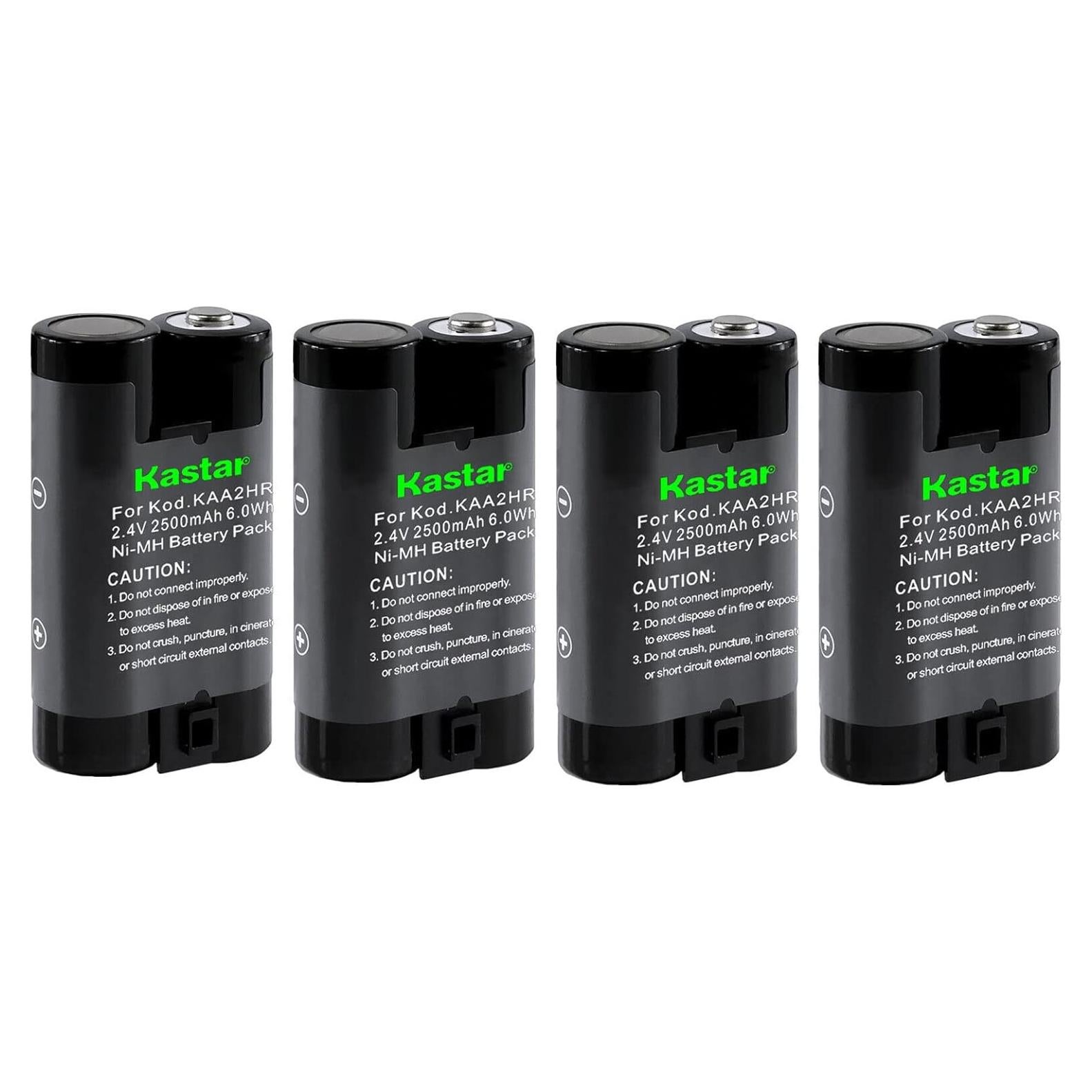 Baterías recargables Kastar KAA2HR 2500mAh 4-Pack para Kodak