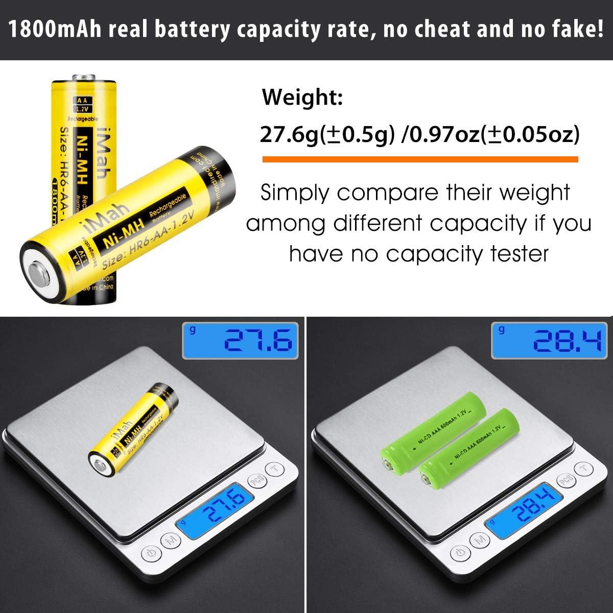 Baterías Recargables AA iMah HR6 1800mAh 1.2V Paquete de 8