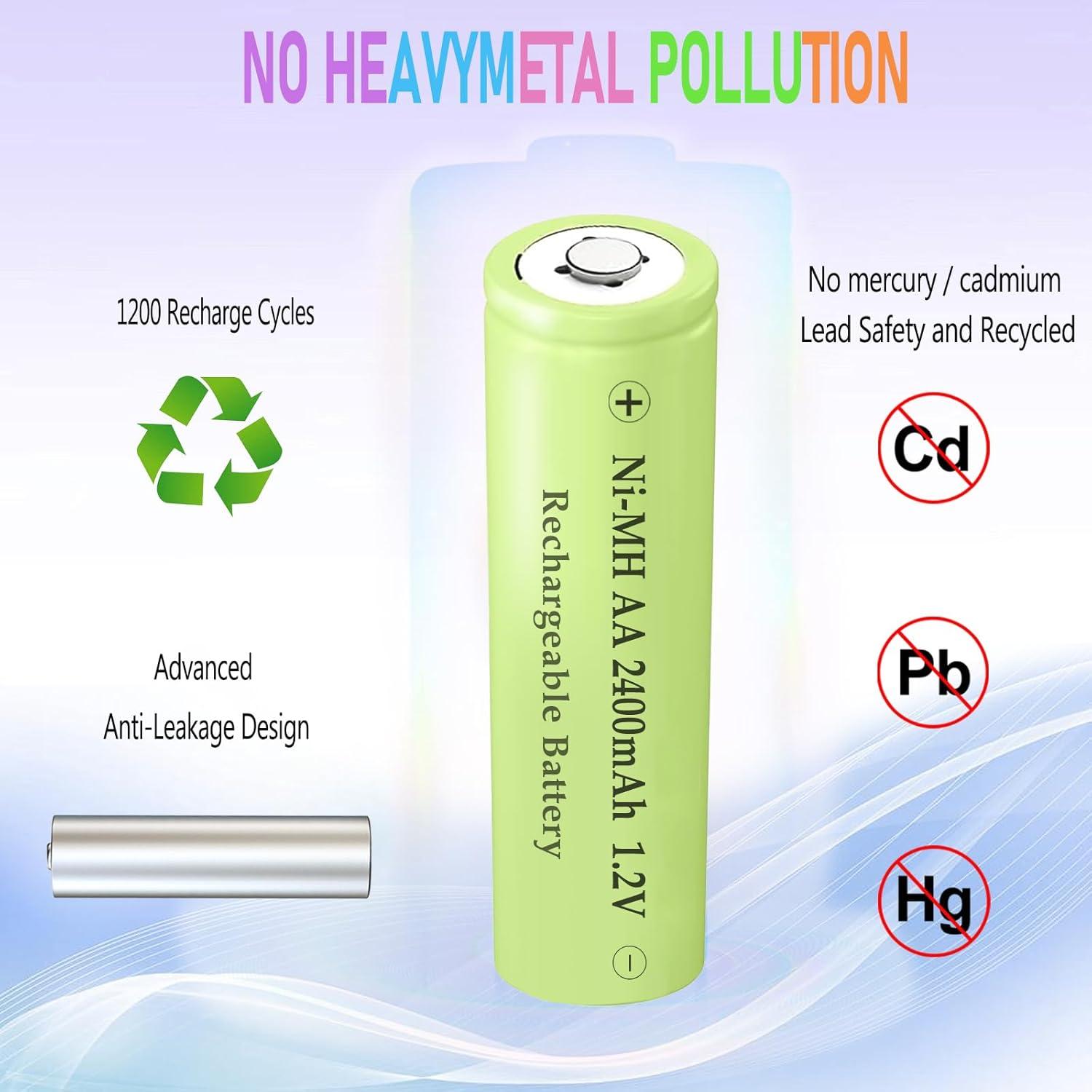 Baterías Recargables AA 2400mAh NiMH Teneyuuo - 4 Piezas