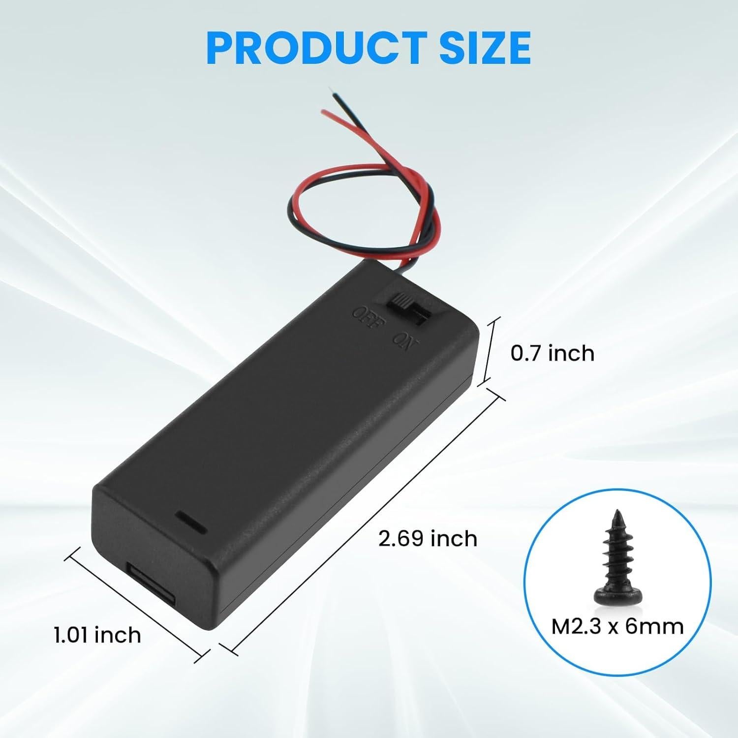 Soporte de Batería AA SDTC Tech 1.5V con Interruptor ON/OFF