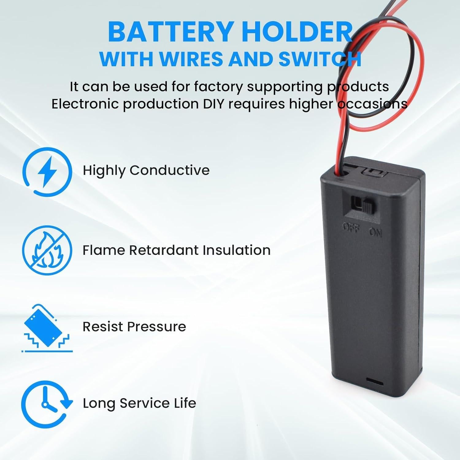 Soporte de Batería AA SDTC Tech 1.5V con Interruptor ON/OFF