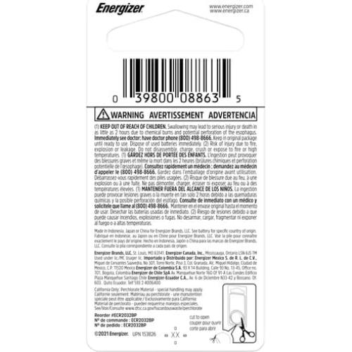 Baterías de Litio Energizer 2032 3V - Paquete de 2 Unidades