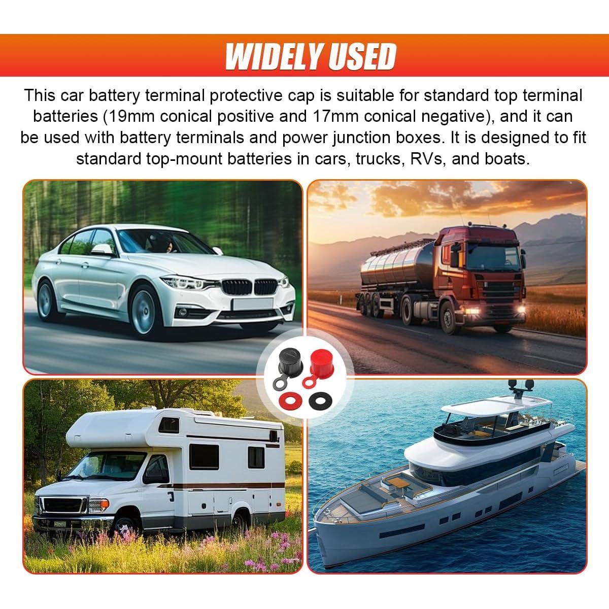 Cubierta de Terminal de Batería UHANBUT 4PCS Aislante Universal